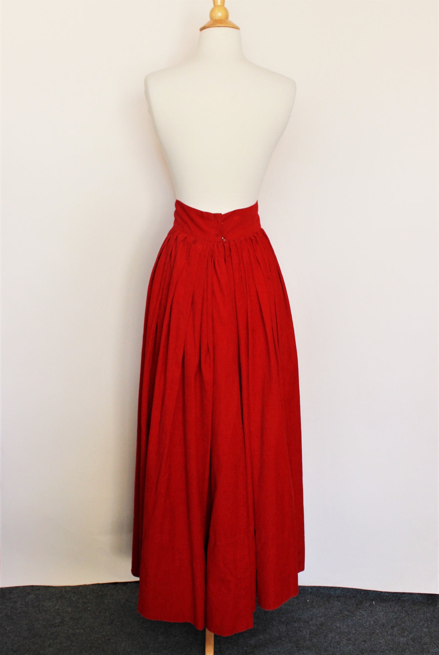 Vintage 1940s Does 1900s Red Corduroy Skirt