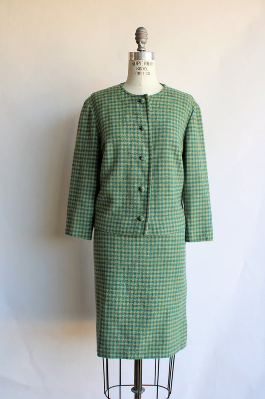 Vintage 1960s Pendleton Wool Tweed Check Two Piece Suit