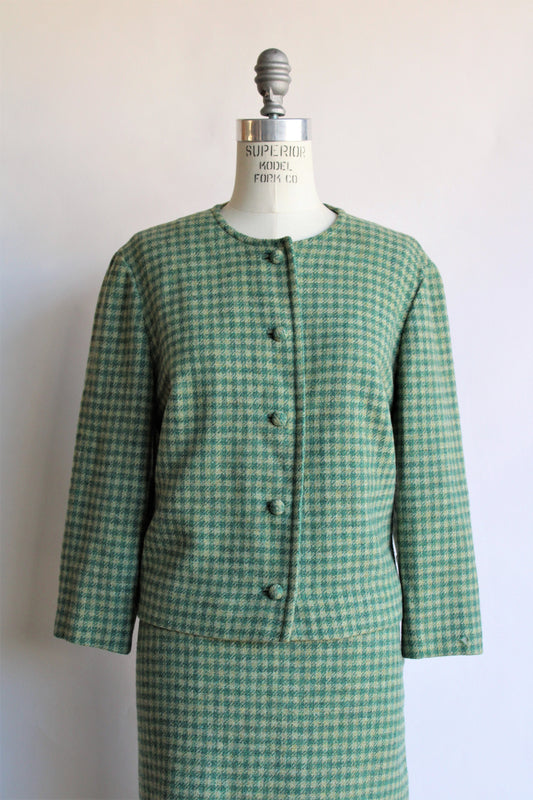Vintage 1960s Pendleton Wool Tweed Check Two Piece Suit