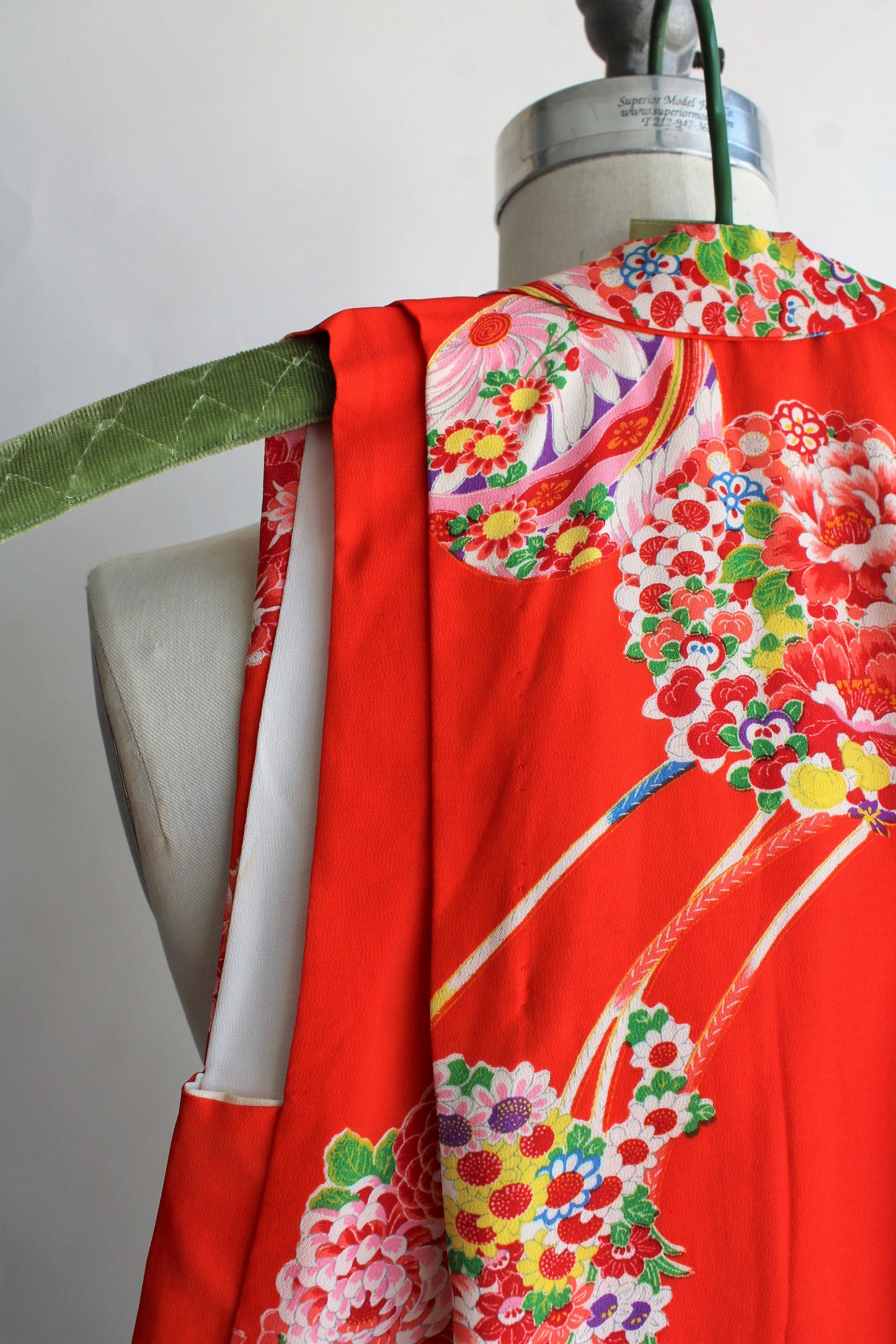 Vintage 1960s Japanese Red Floral Print Vest Top