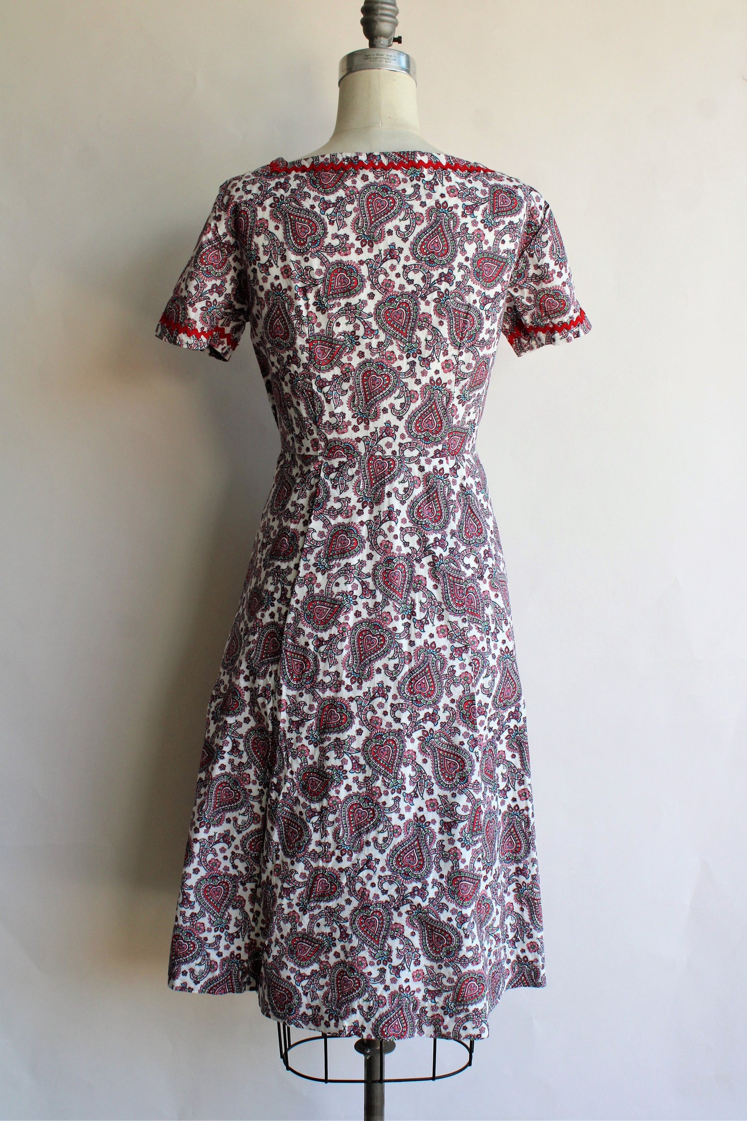 Vintage 1960s Block Print Cotton Dress