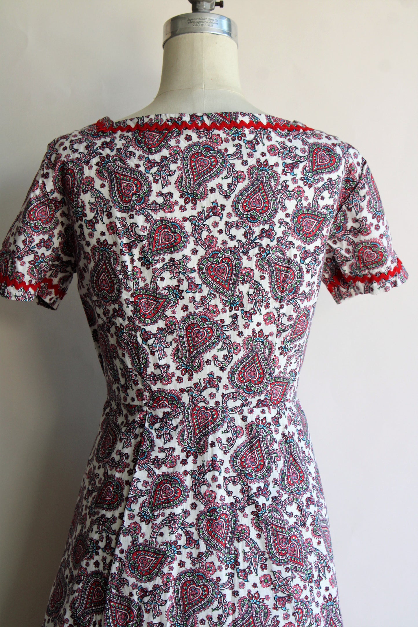 Vintage 1960s Block Print Cotton Dress