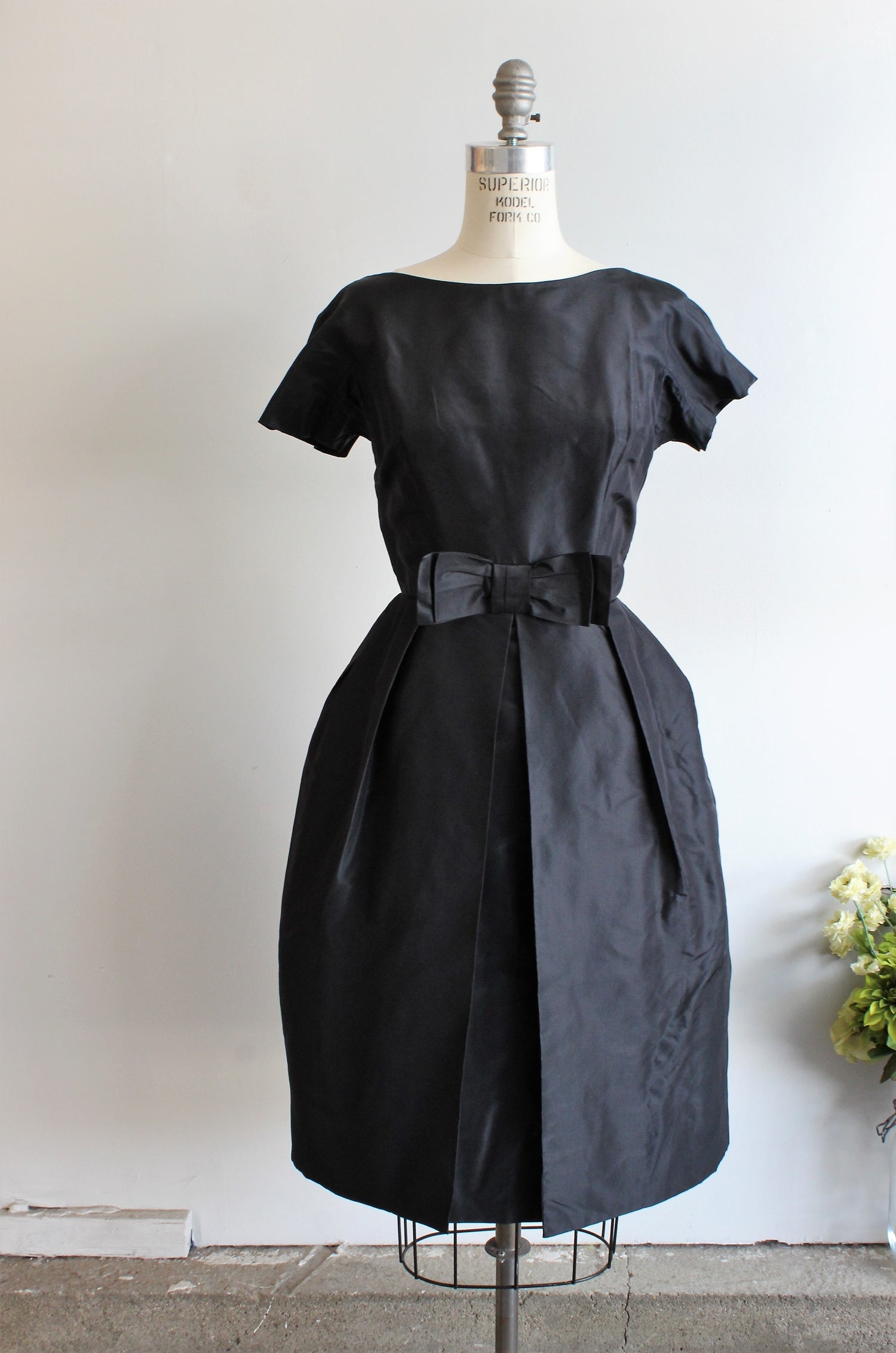 Vintage 1960s Black dress, by Petite Couture Miss Bergdorf, Designed in Paris