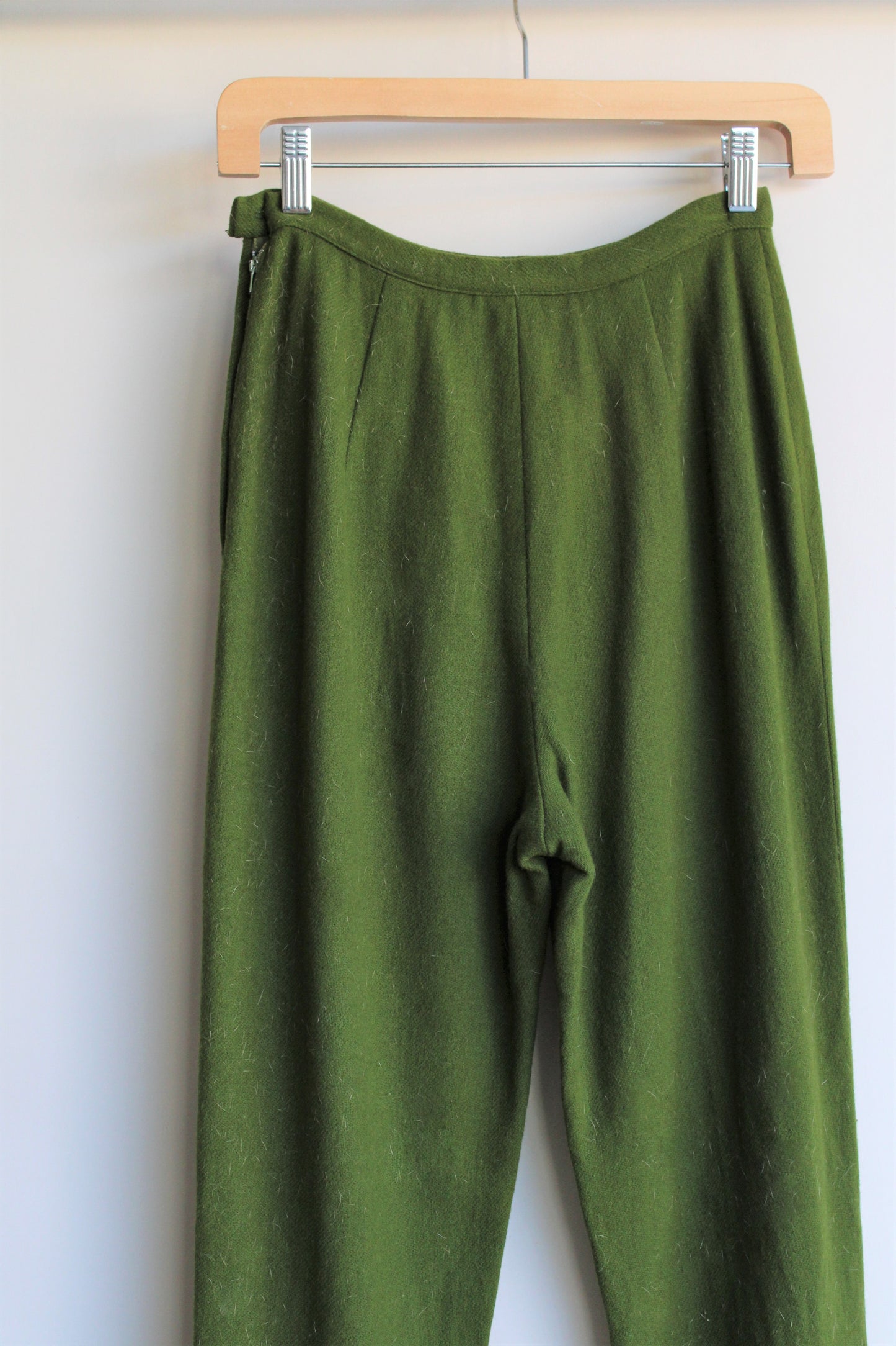Vintage 1960s Green Wool Cigarette Pants
