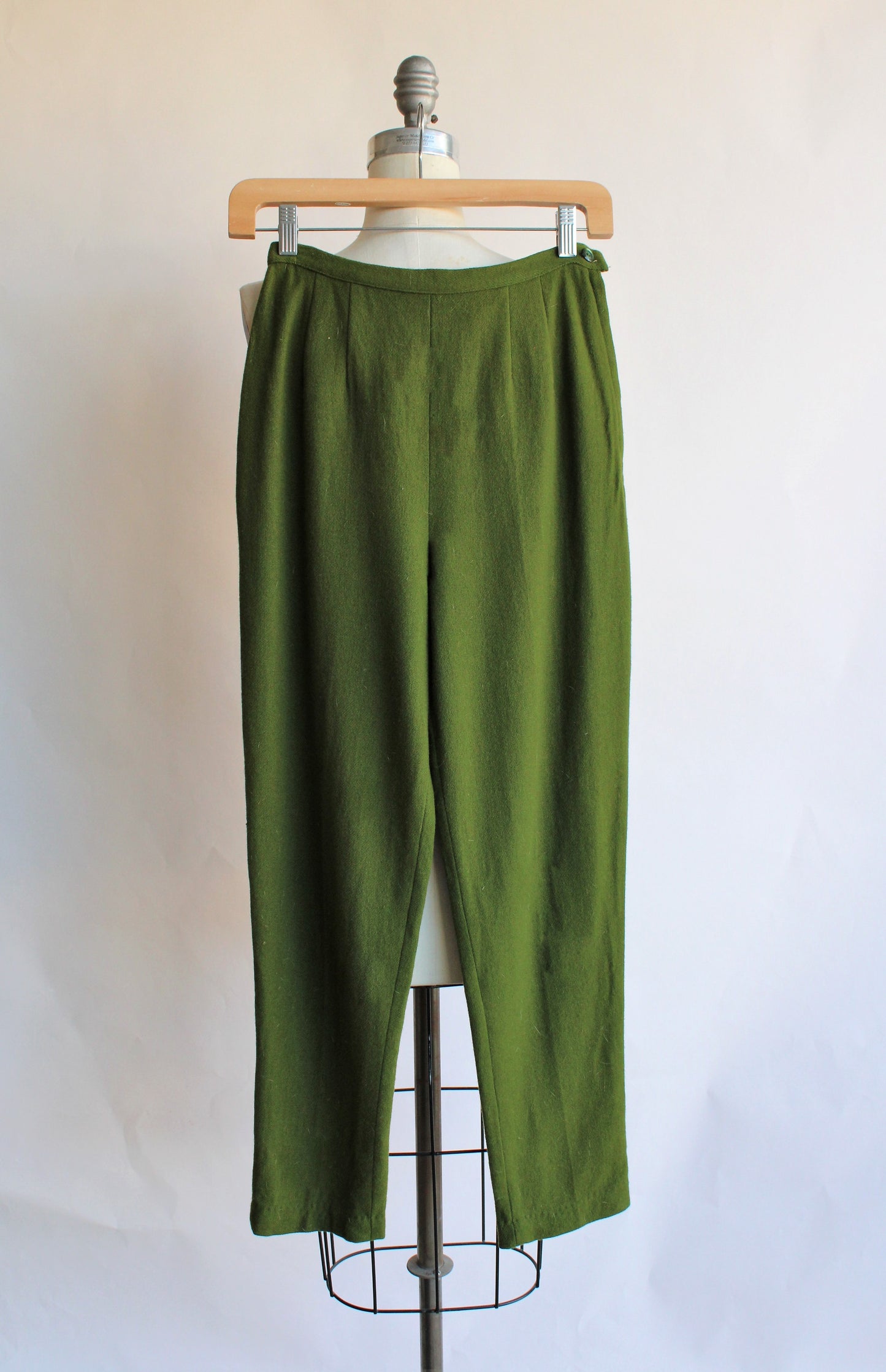 Vintage 1960s Green Wool Cigarette Pants