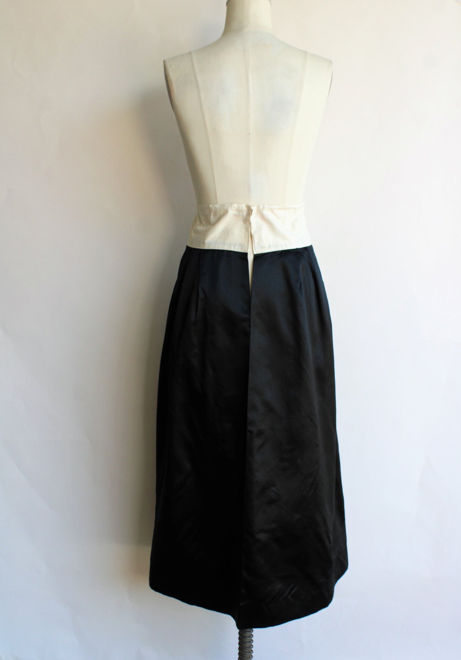Antique 1910s Black Silk Satin Skirt