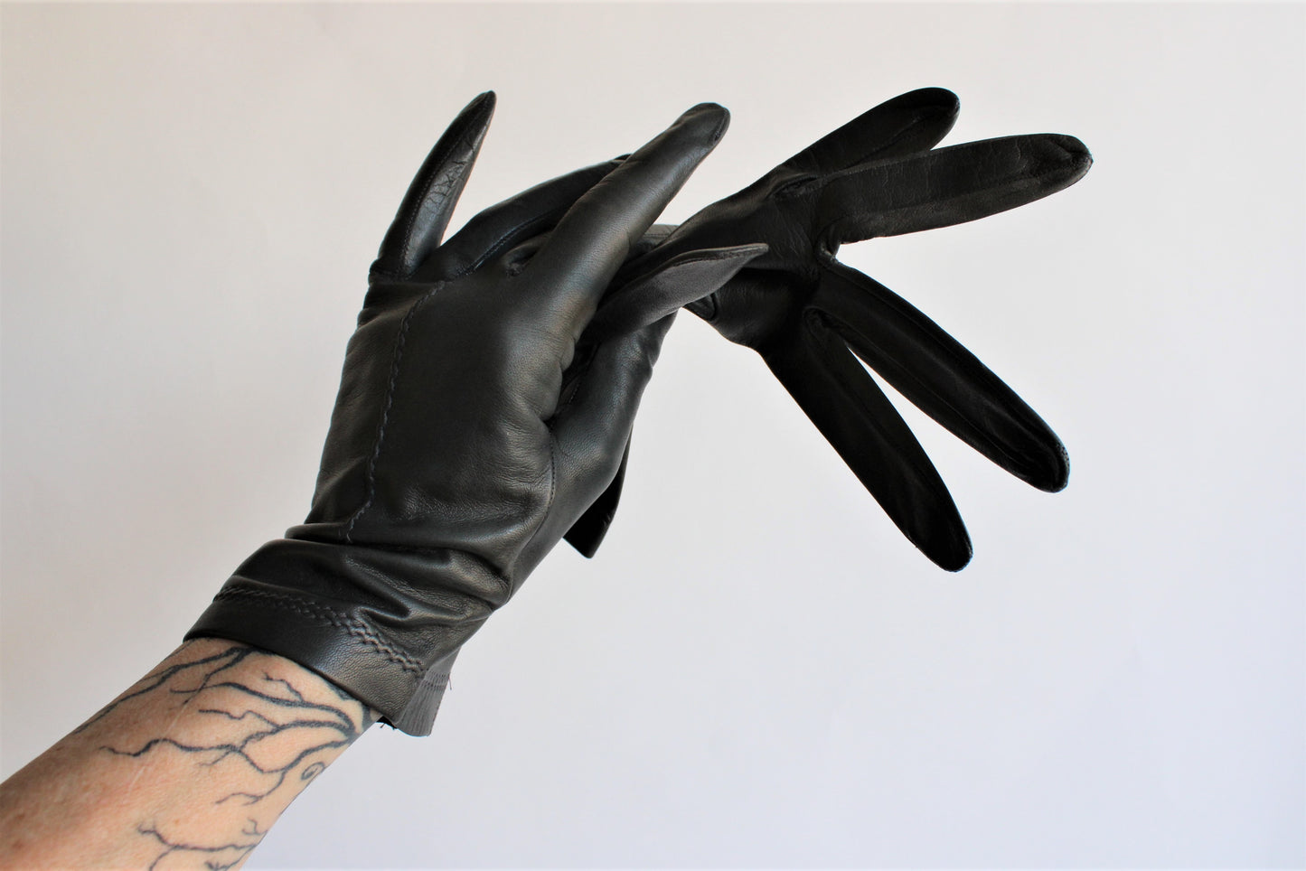 Vintage Black Leather Gloves