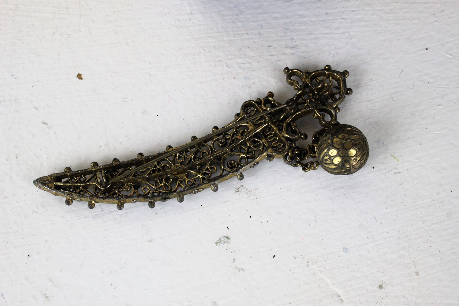 Vintage Filigree Sword Stick Pin