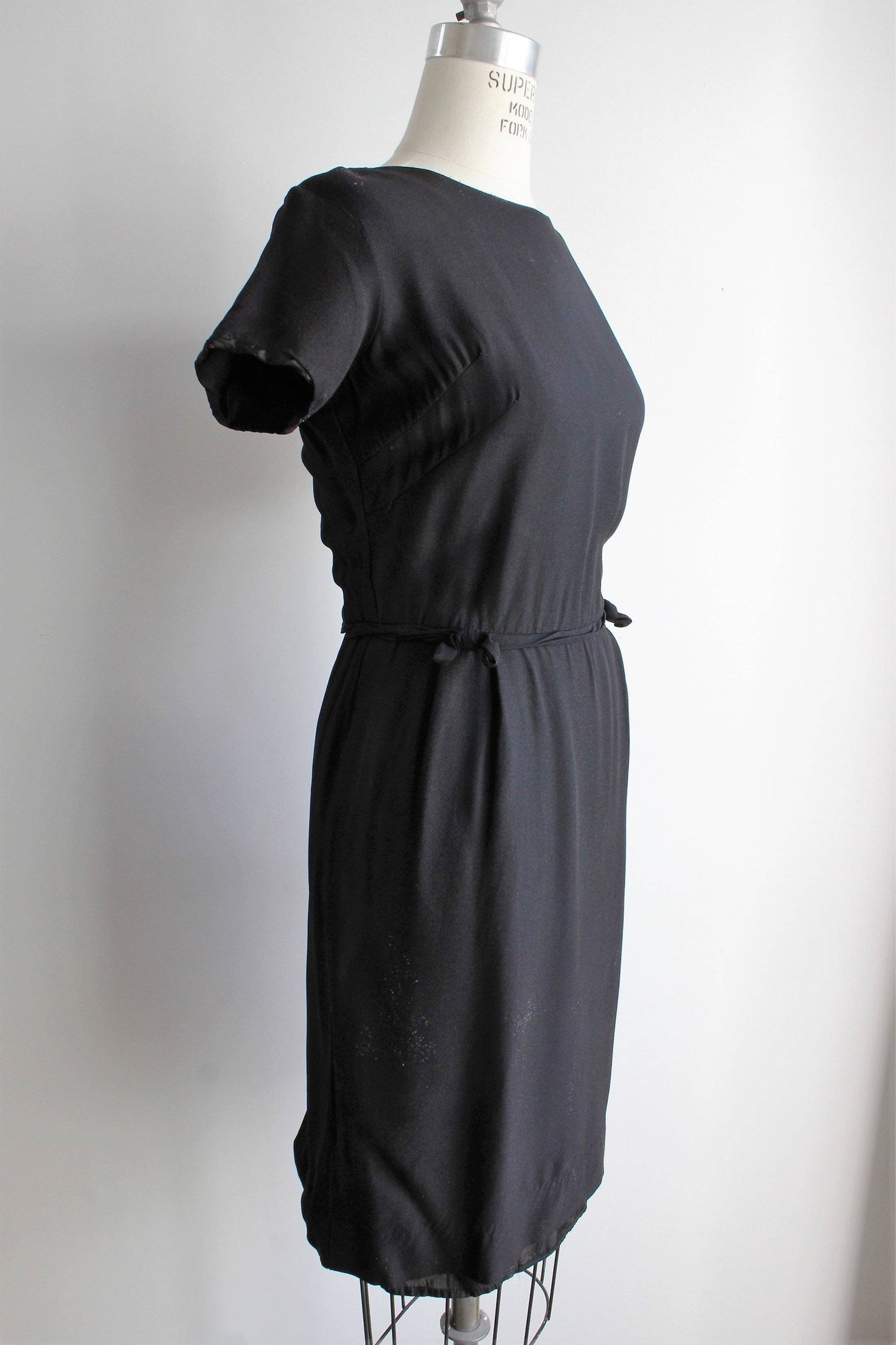 Vintage 1950s Little Black Dress With Bows