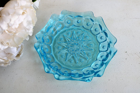 Vintage Blue Glass Ashtray or Bowl