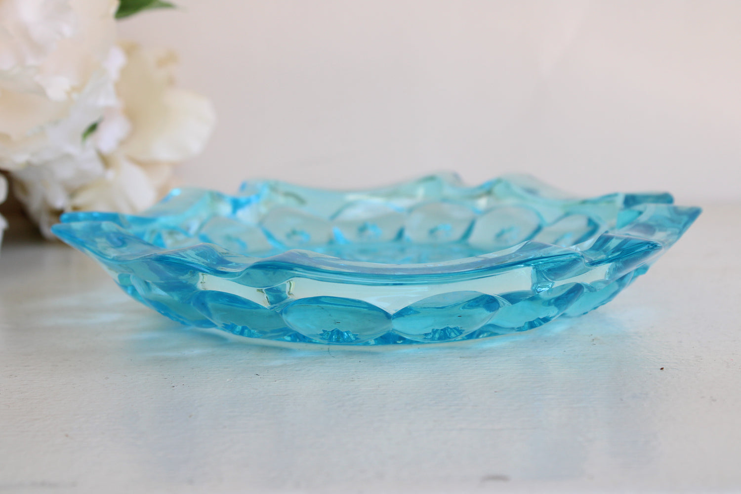 Vintage Blue Glass Ashtray or Bowl