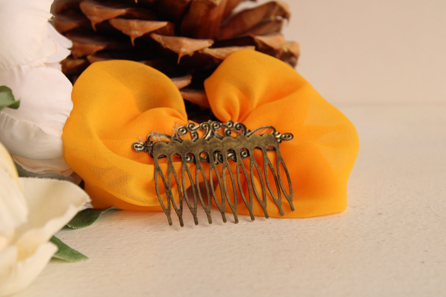 Vintage Inspired Angel Hair Bow on Comb