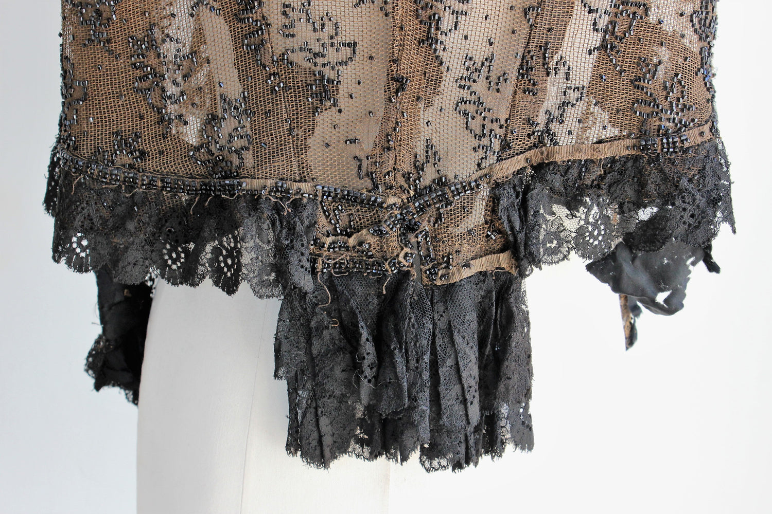 Vintage Antique 1800s Victorian Mourning Capelet Shawl
