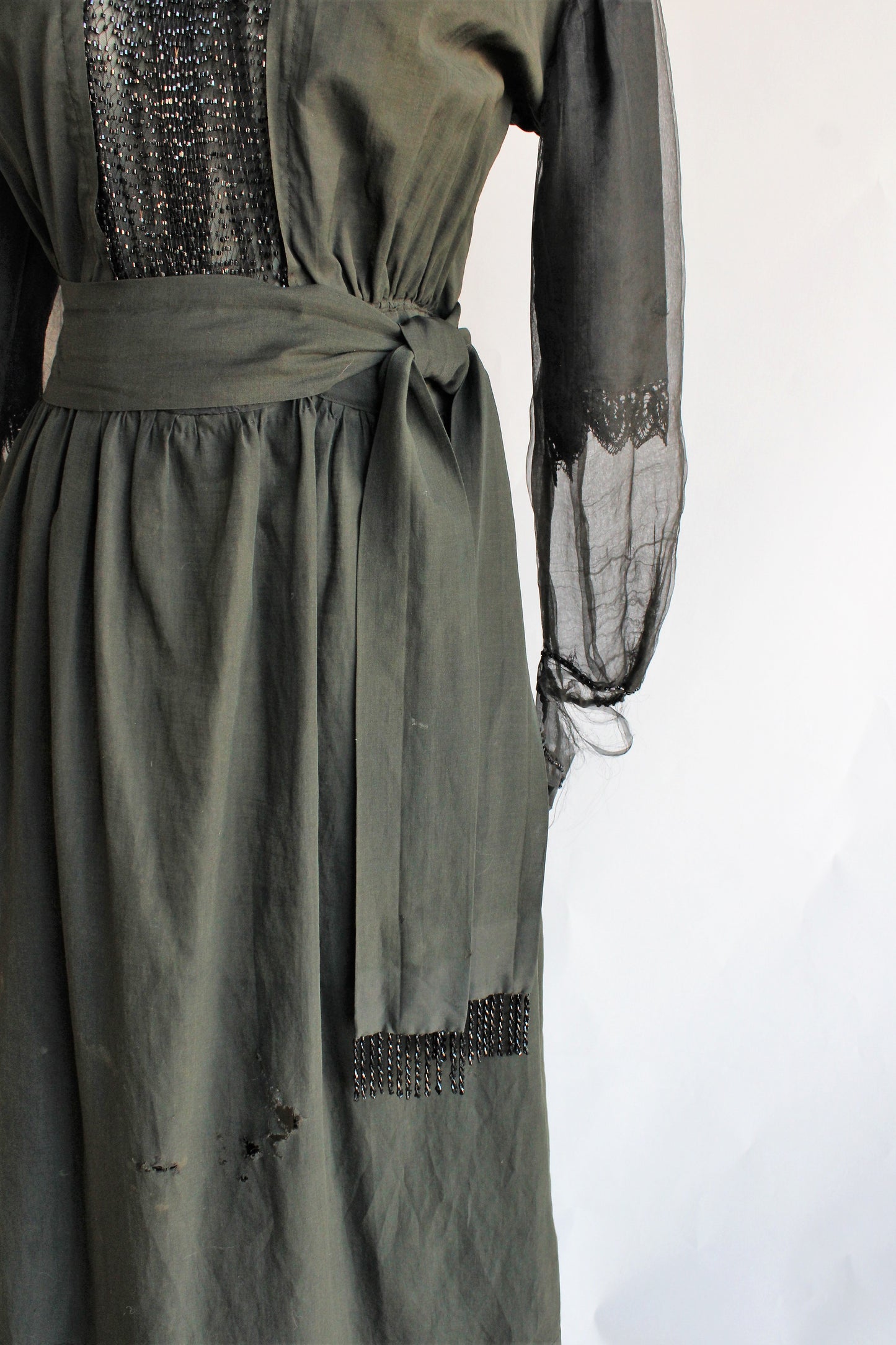 Antique 1910s Black Mourning Dress