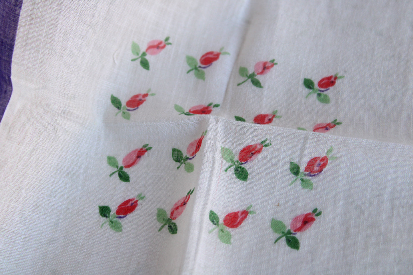 Vintage Pink and Yellow Rose Hankie