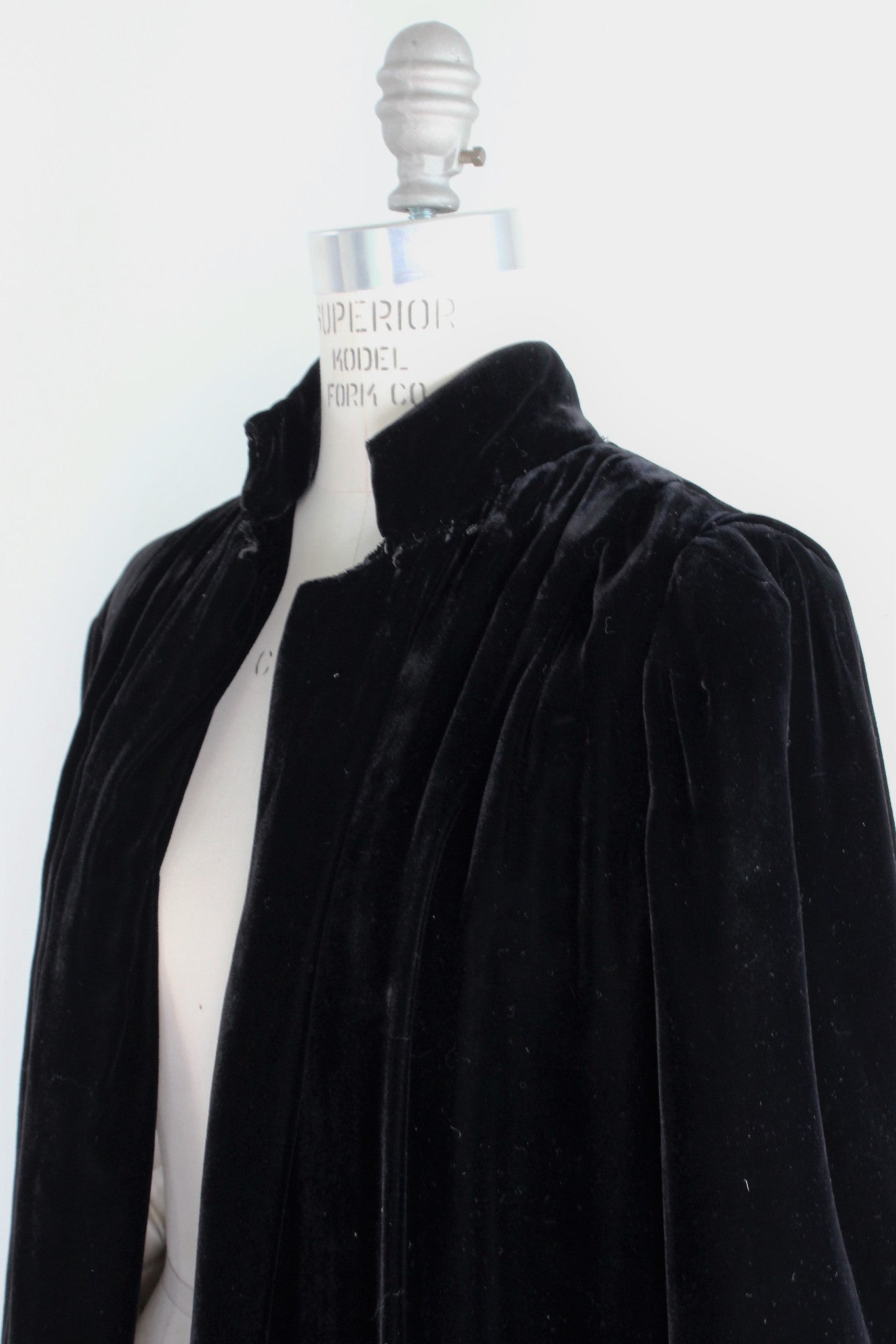 Vintage 1960s Black Velvet Quilted Opera Coat, Short Evening Cocktail Jacket