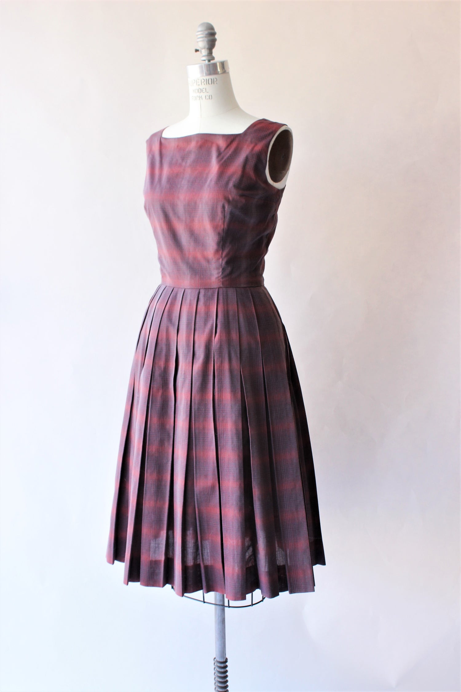 Vintage 1950s California Girl Plaid Dress