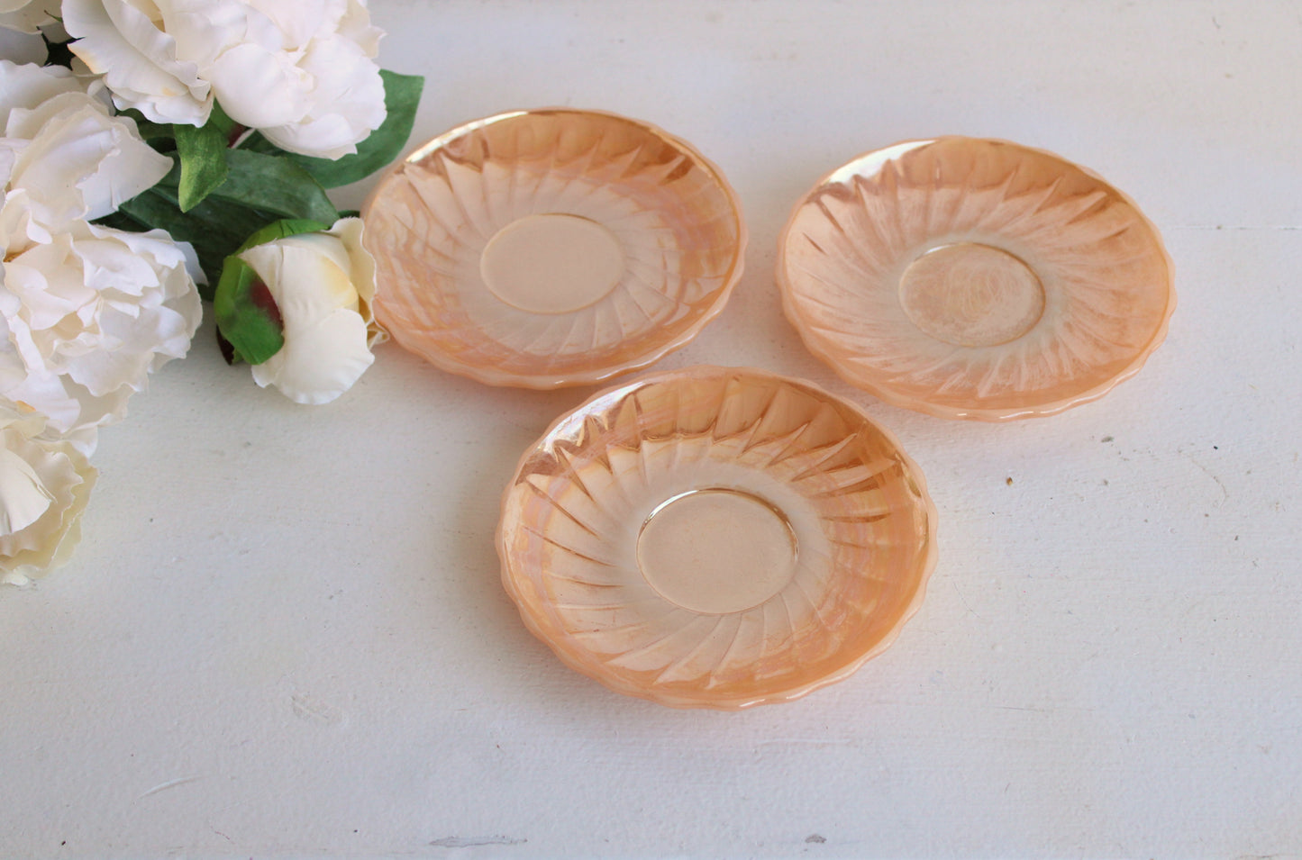 Vintage 1950s Anchor Hoking Fire King Tea Cup Saucers