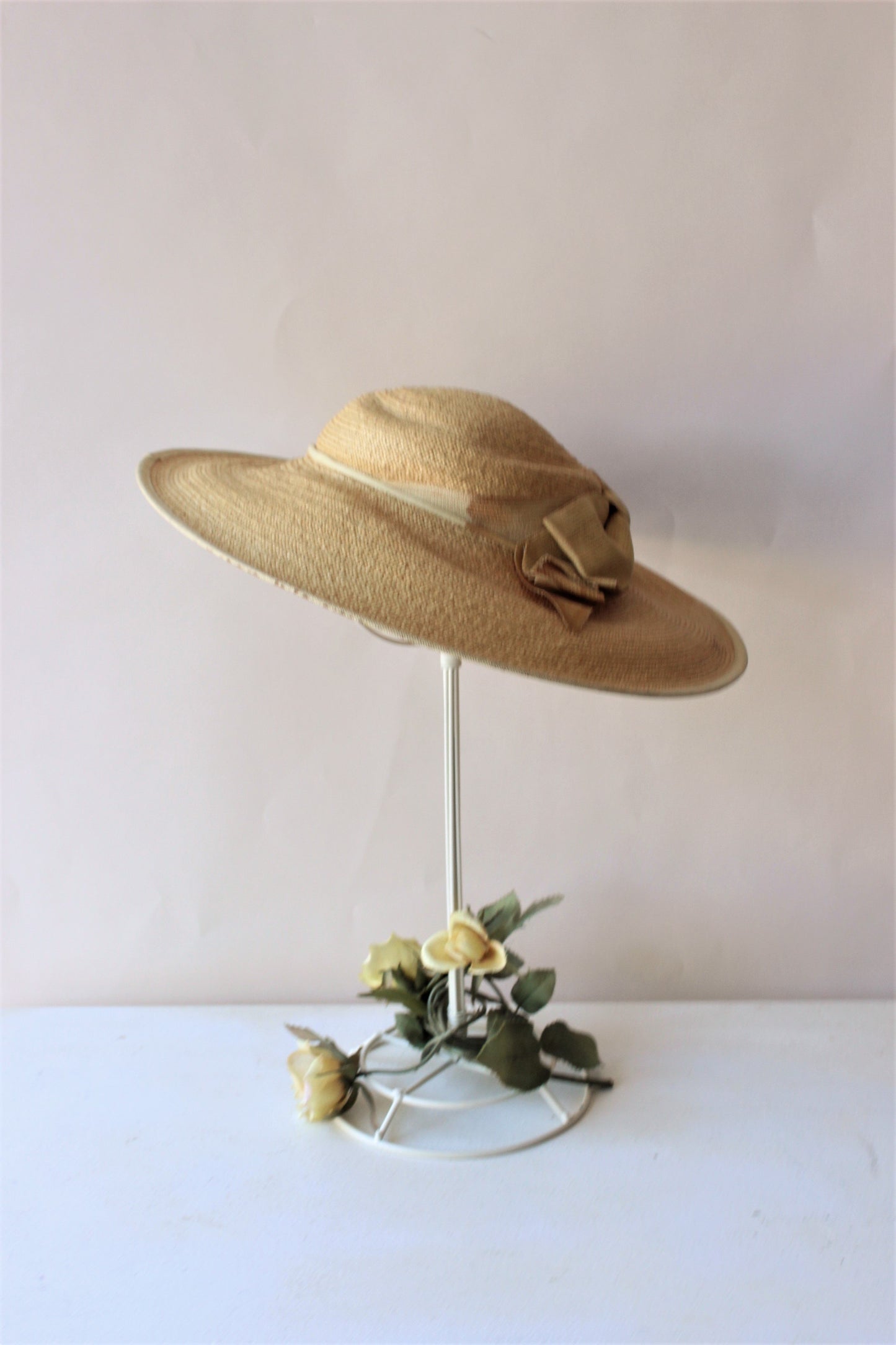 Vintage 1950s Wide Brimmed Straw Hat