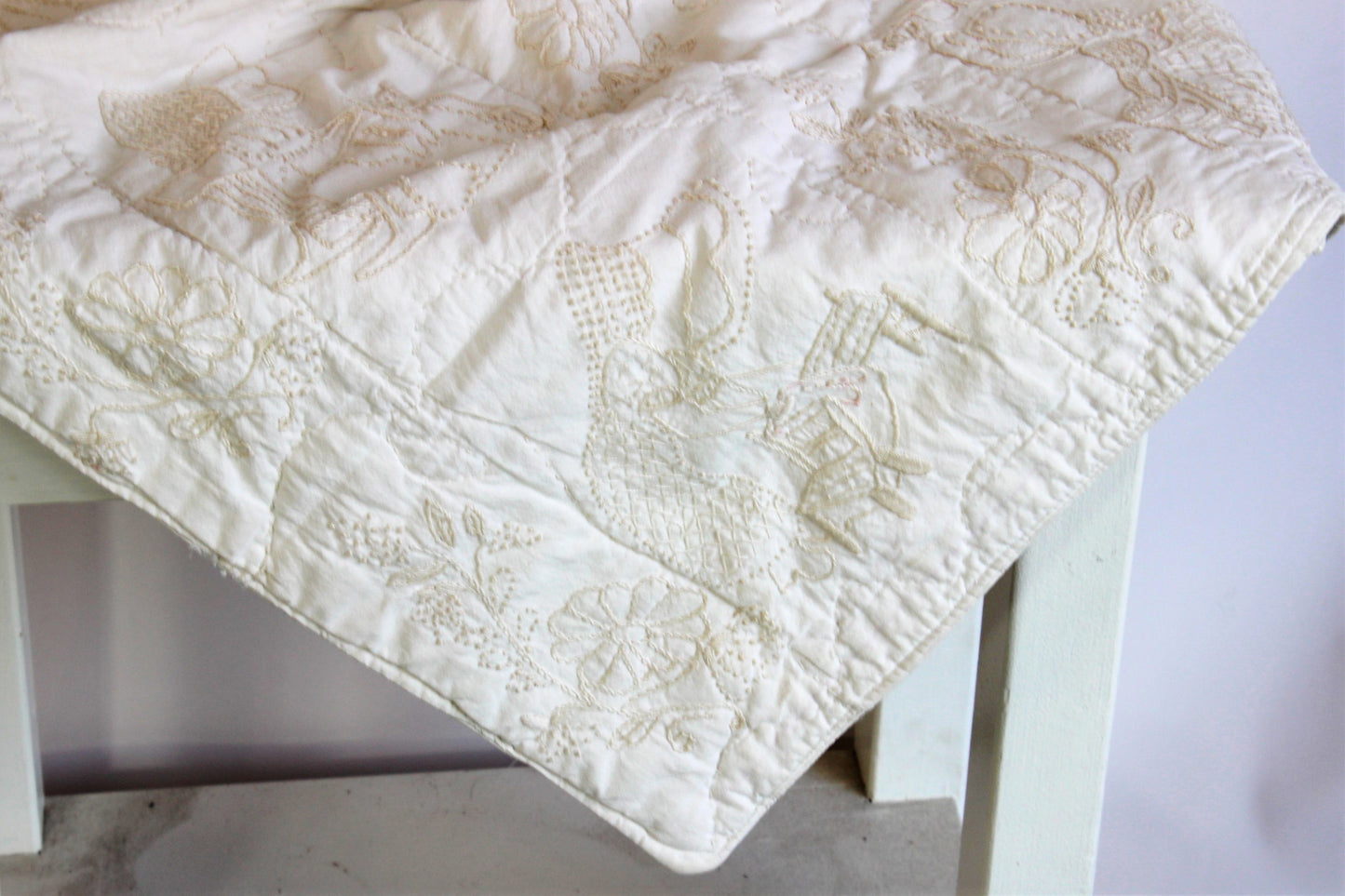 Vintage 1970s Holly Hobby Embroidered Baby Blanket