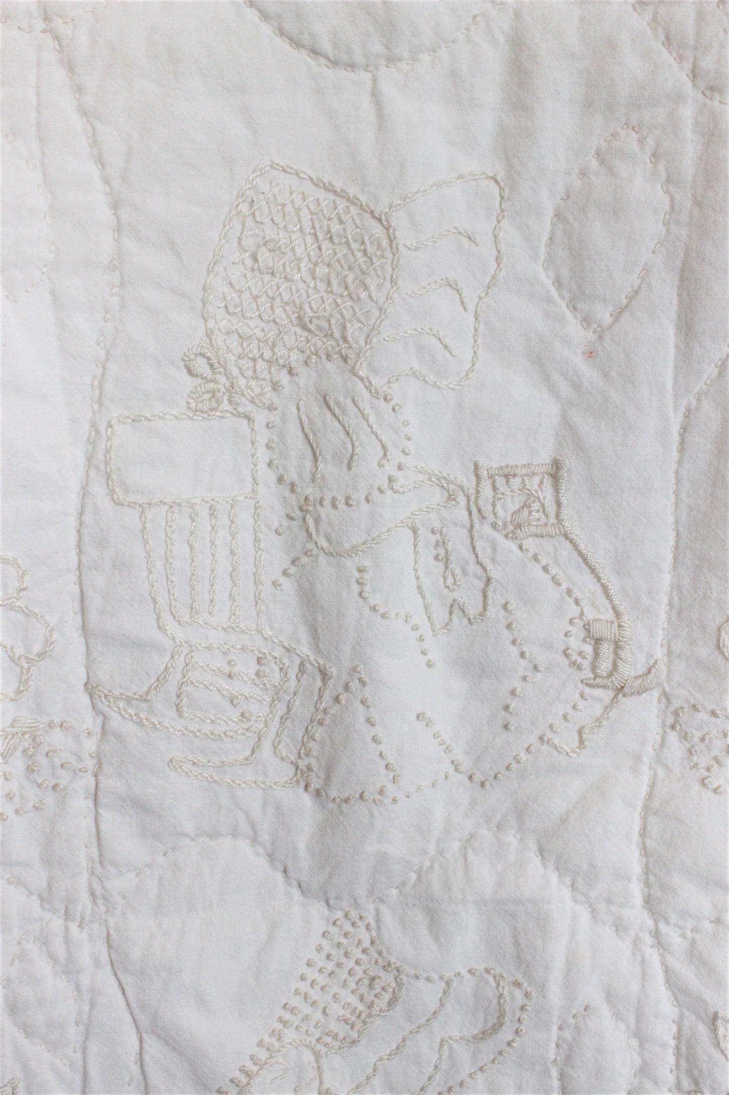 Vintage 1970s Holly Hobby Embroidered Baby Blanket