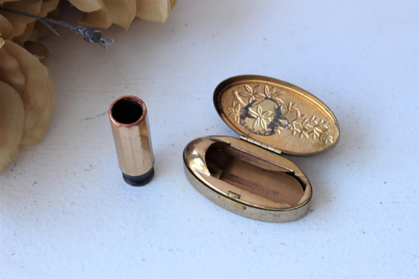 Vintage 1950s Max Factor Lipstick Holder Compact