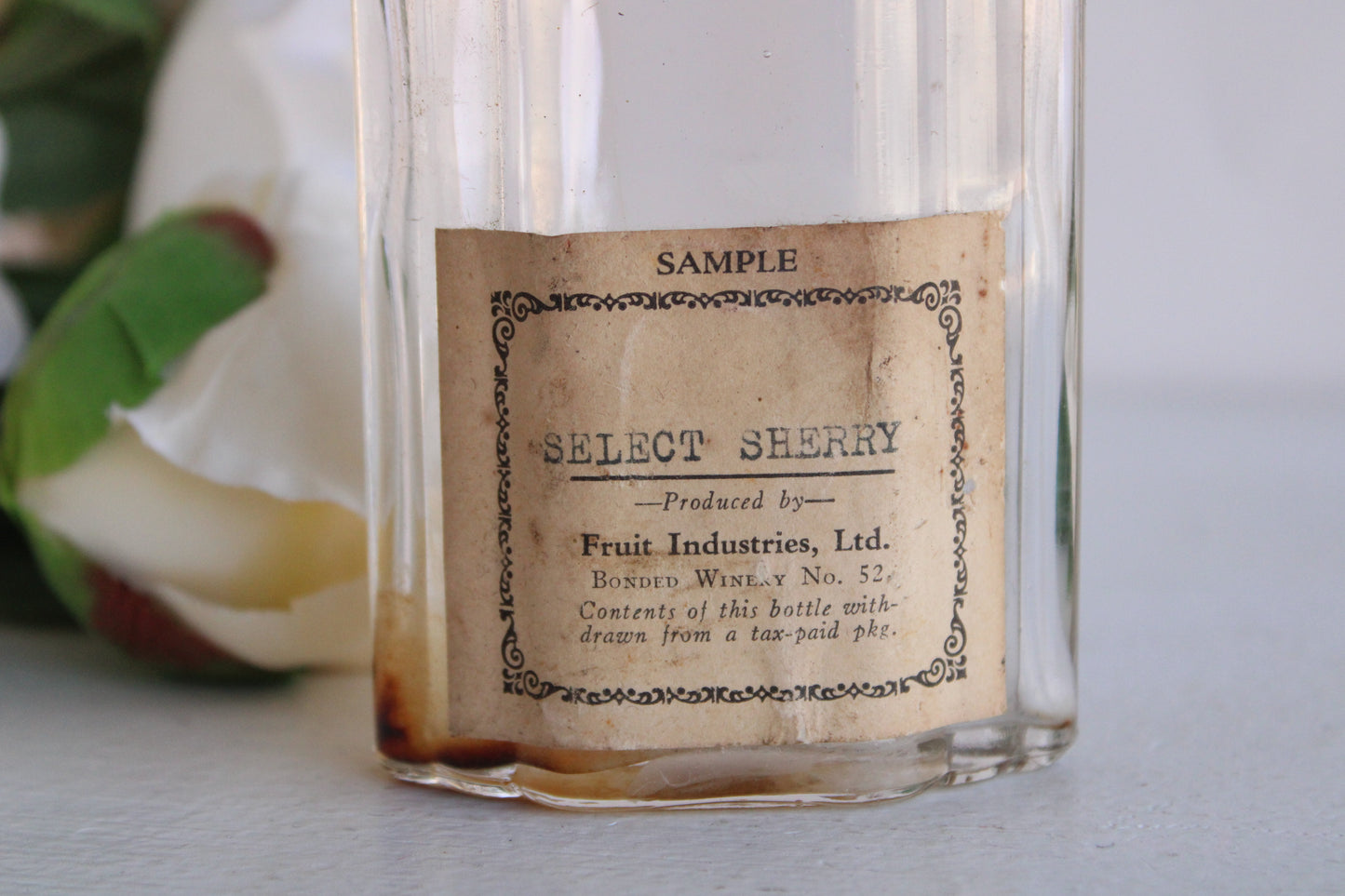Vintage 1930s Fruit Industries Ltd Sherry Bottle