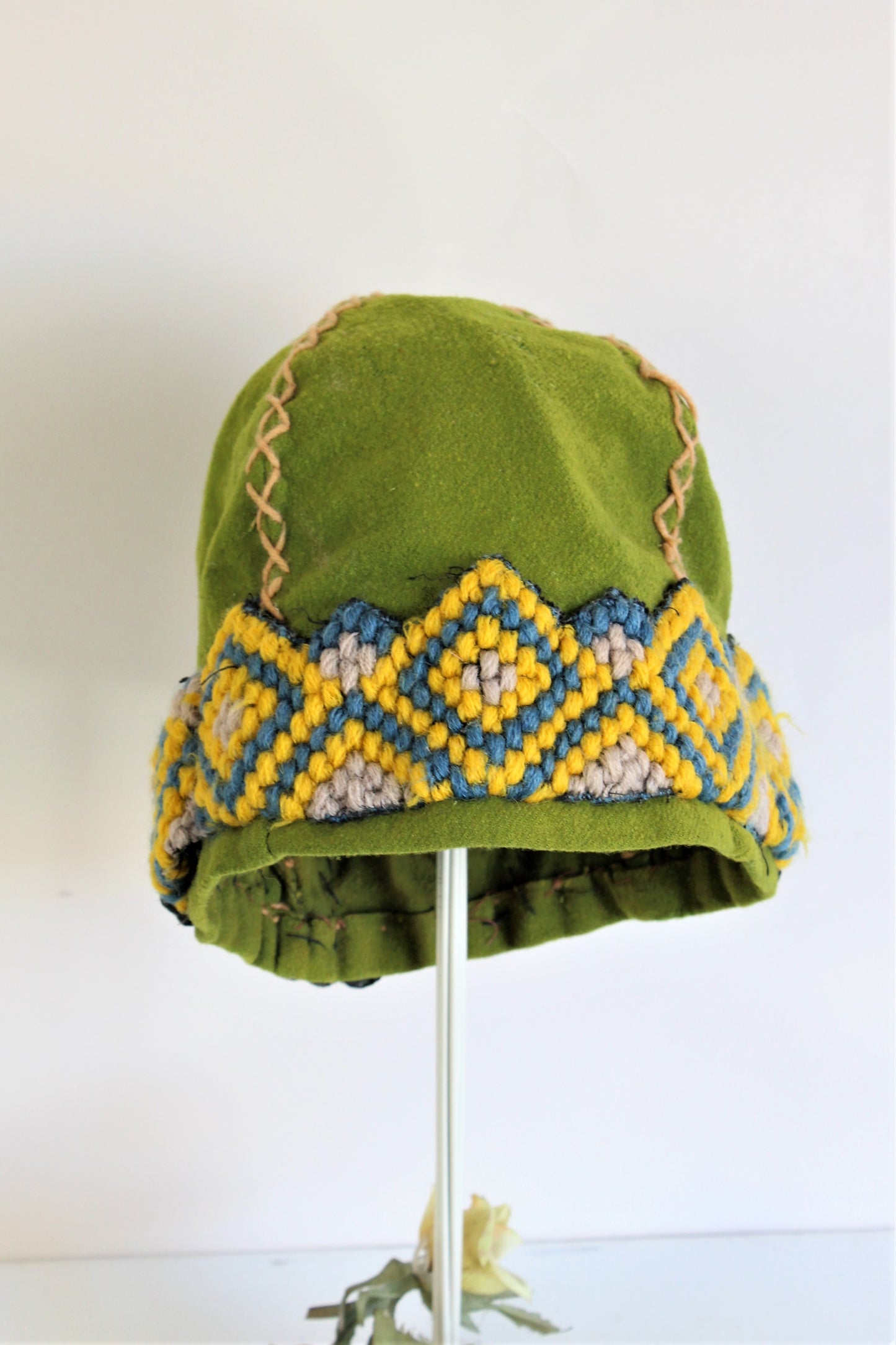 Vintage 1940s Wool Ethnic Cap