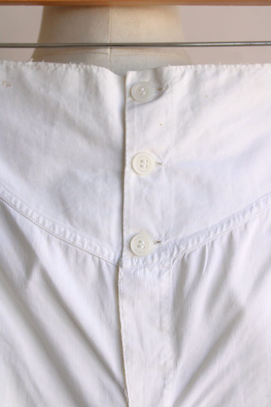 Vintage 1930s 1940s Men's White Cotton Boxer Shorts