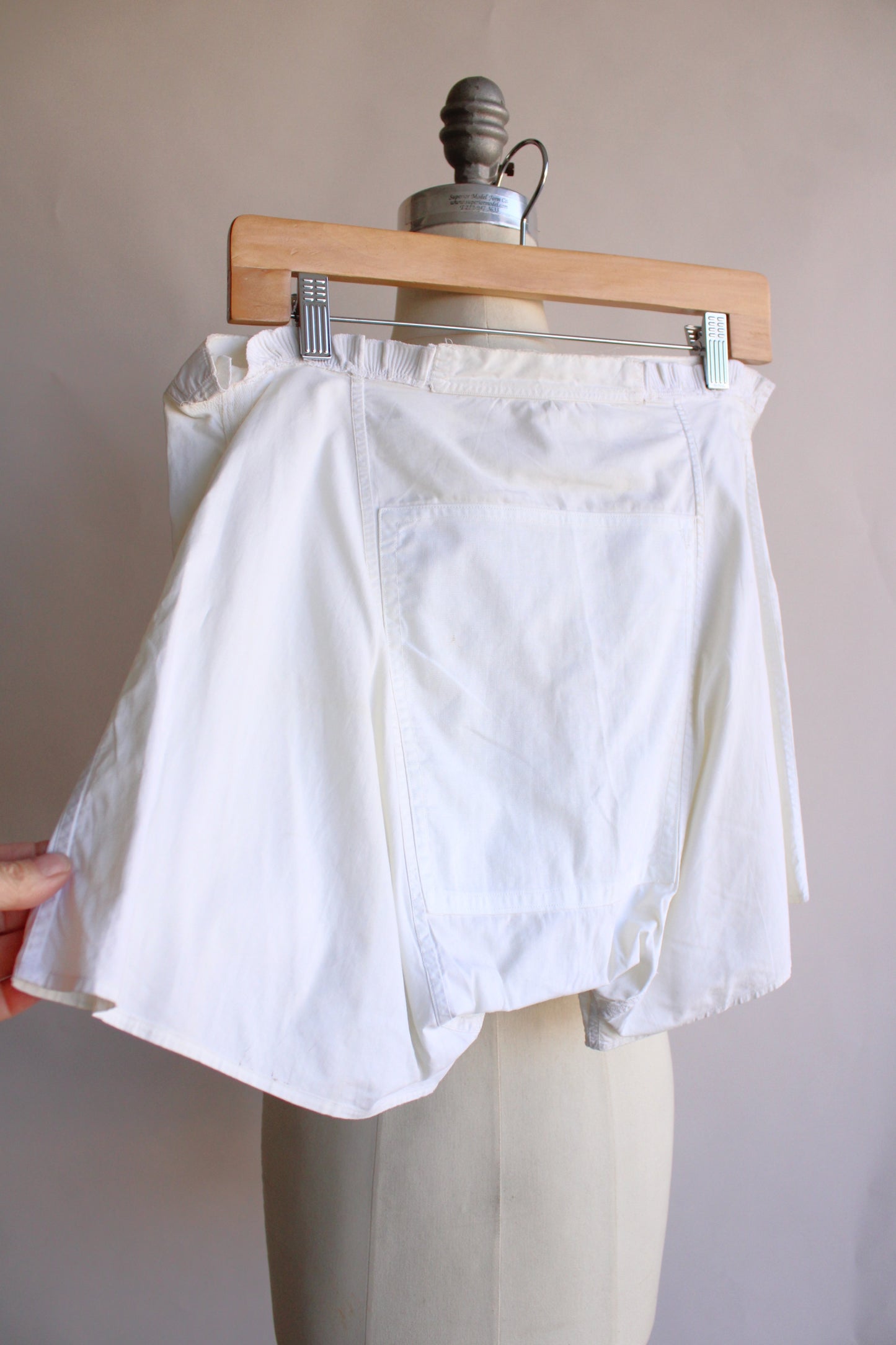 Vintage 1930s 1940s Men's White Cotton Boxer Shorts