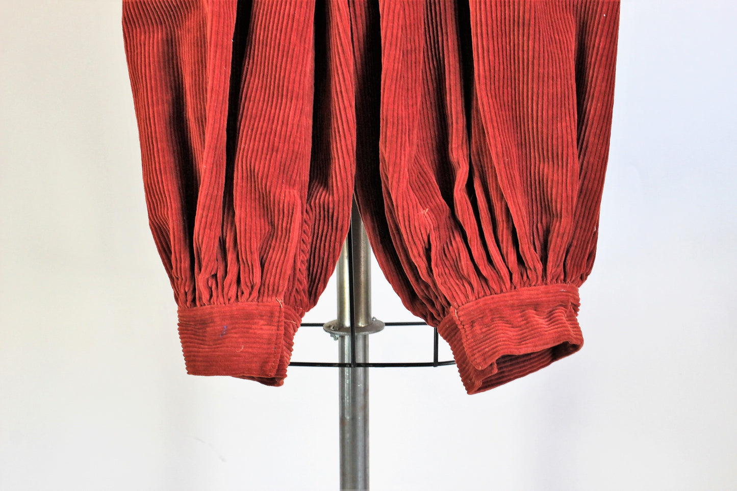 Vintage 1940s Hollywood Costume Pants In Red Corduroy
