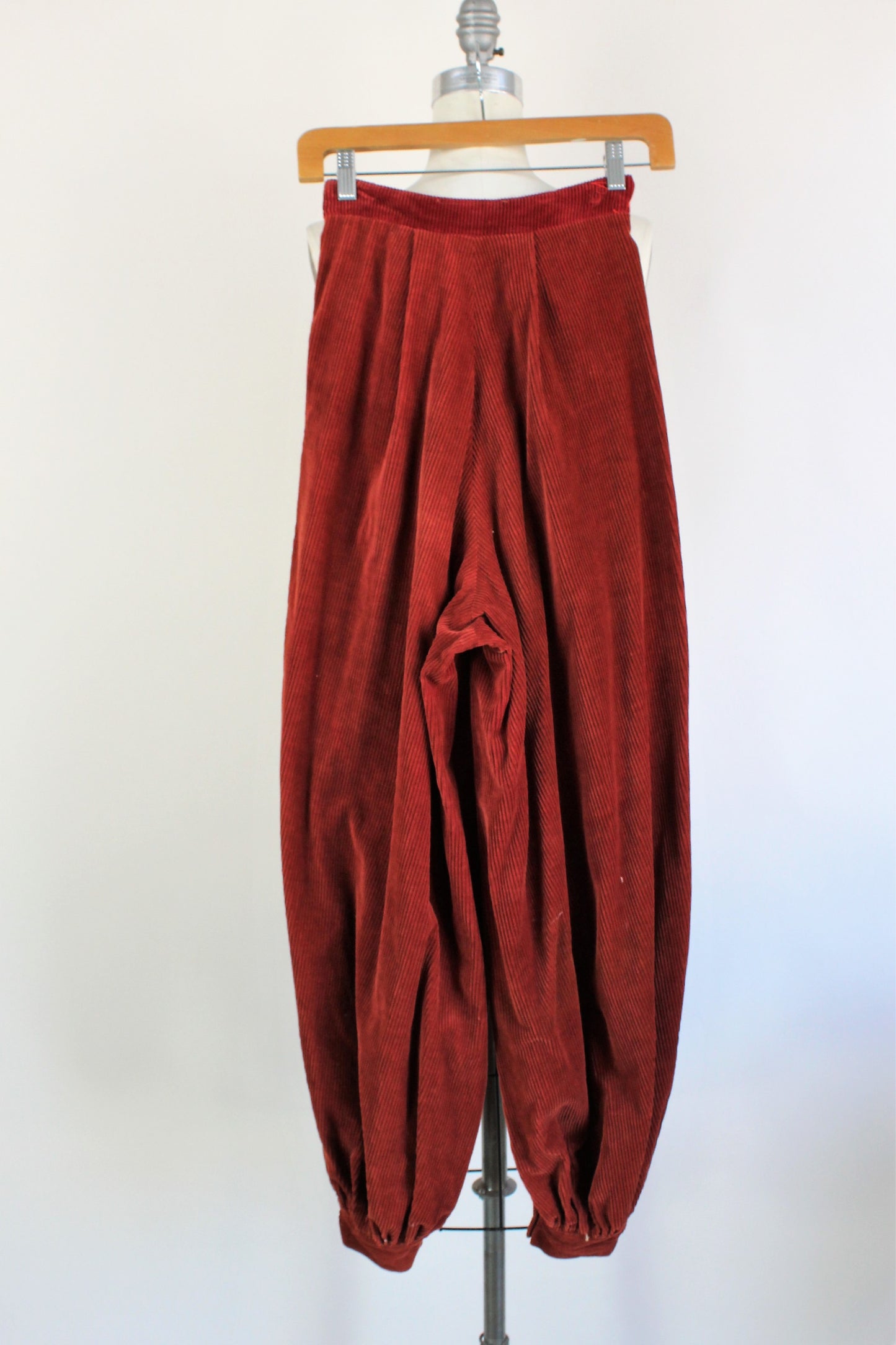 Vintage 1940s Hollywood Costume Pants In Red Corduroy