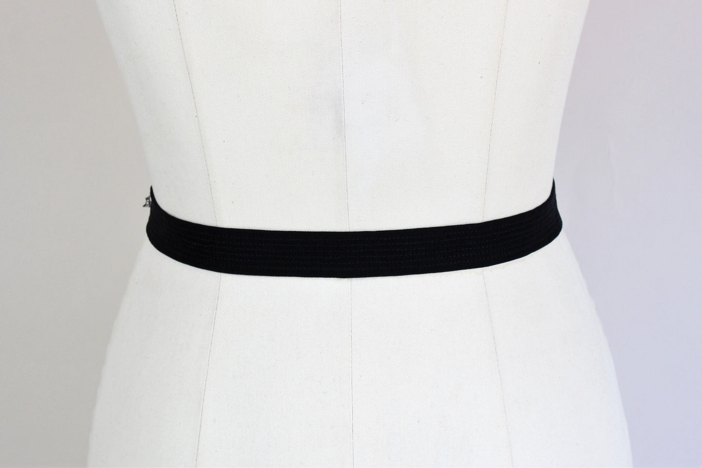 Vintage 1940s Black Rayon Belt With Buckle