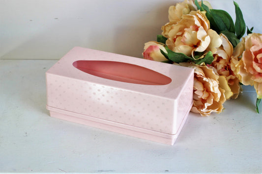 Vintage 1950s Pink Plastic Tissue Holder