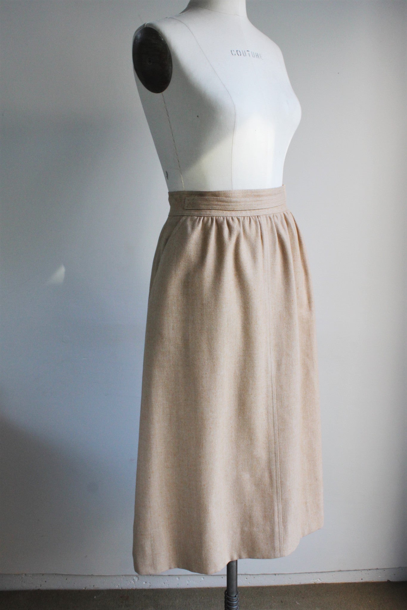 Vintage 1970s Camel Wool Blend Skirt