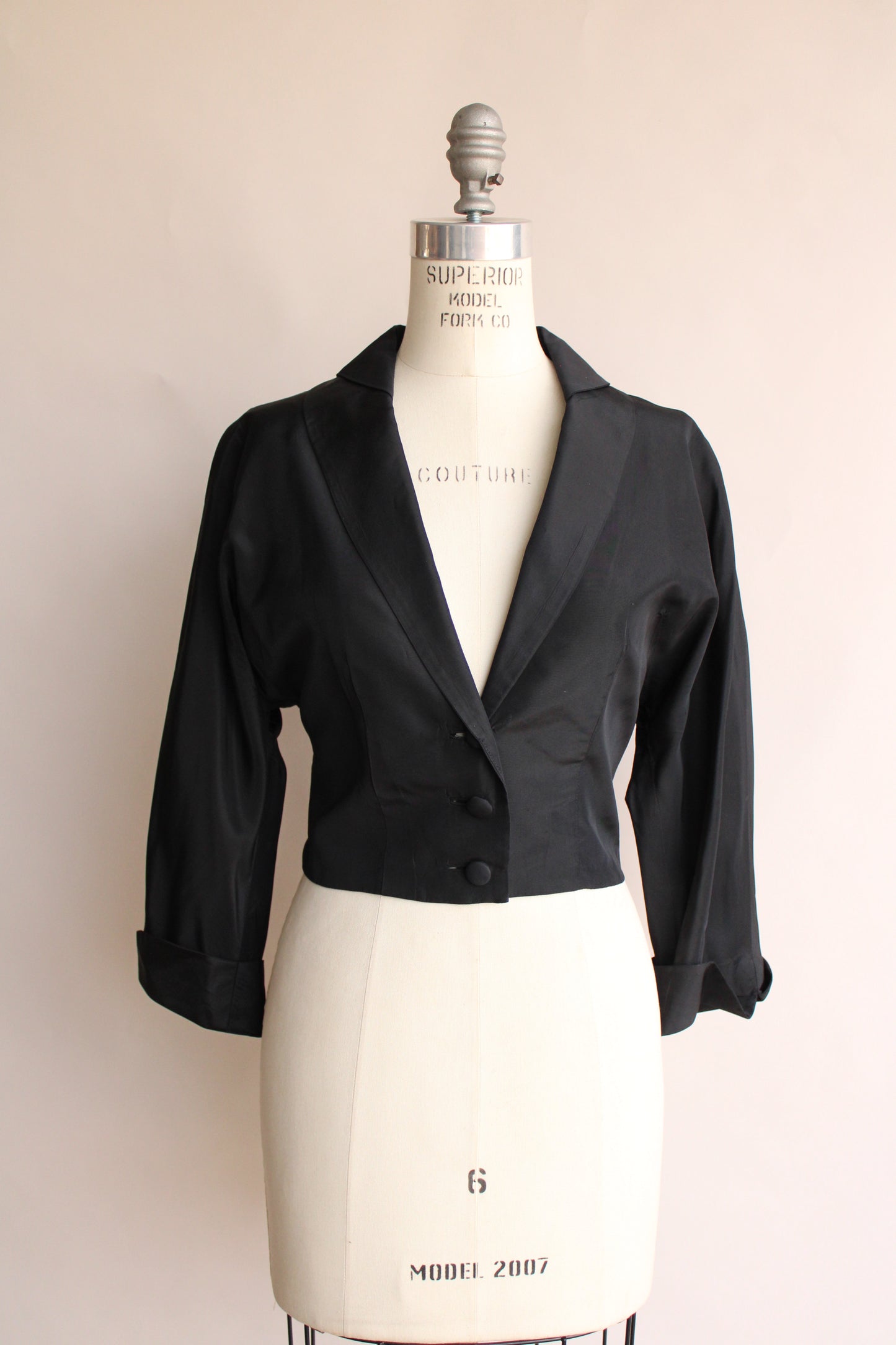 Vintage 1950s New Look Black and Pink Dress with Jacket