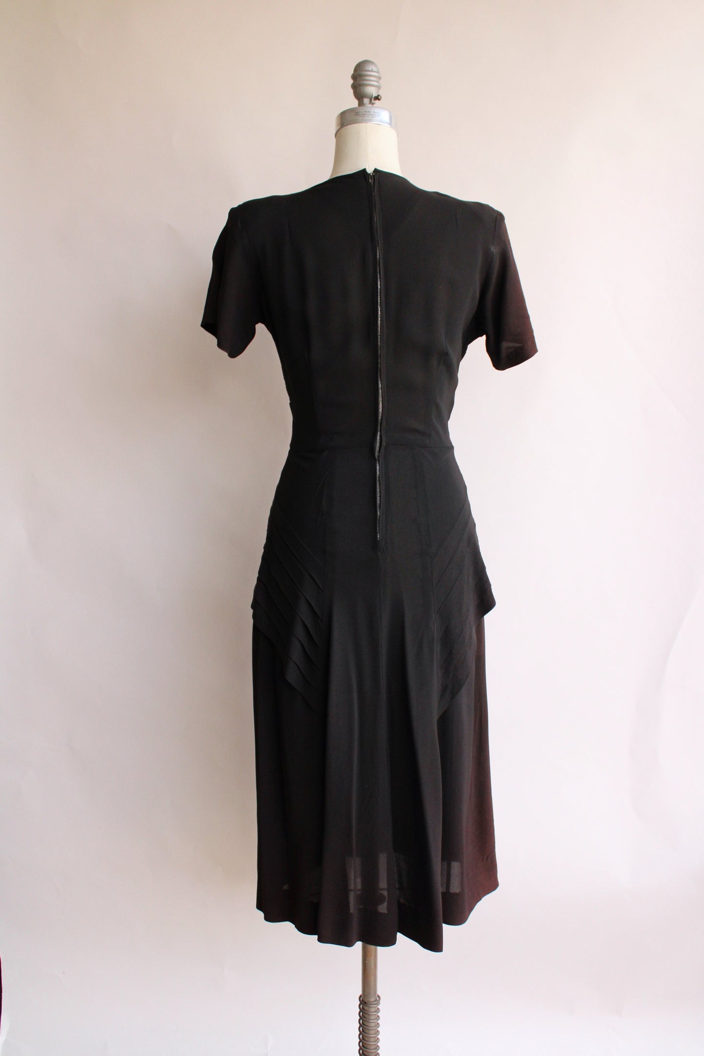 Vintage 1940s Dress with Soutache Trim
