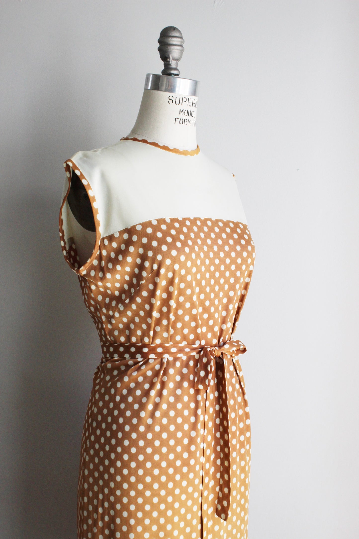 Vintage 1960s Polka Dot Dress Suit With Belt