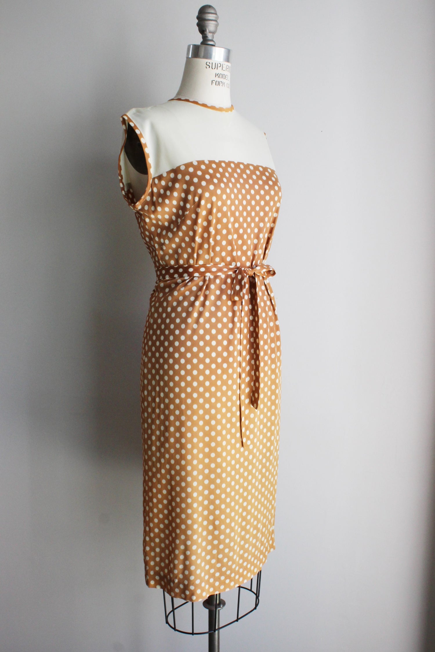 Vintage 1960s Polka Dot Dress Suit With Belt