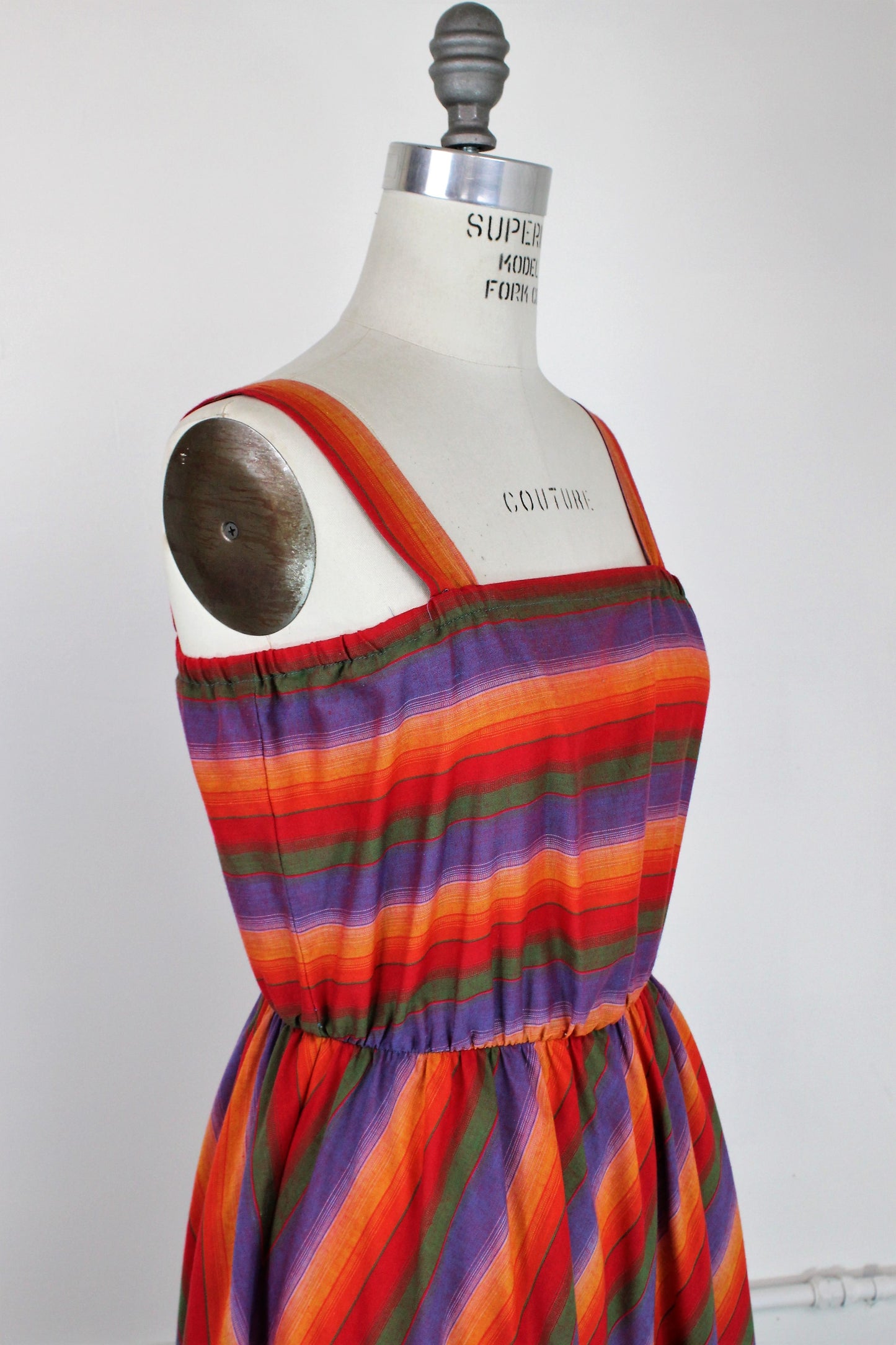 Vintage 1970s Striped Sun Dress / Toni Todd