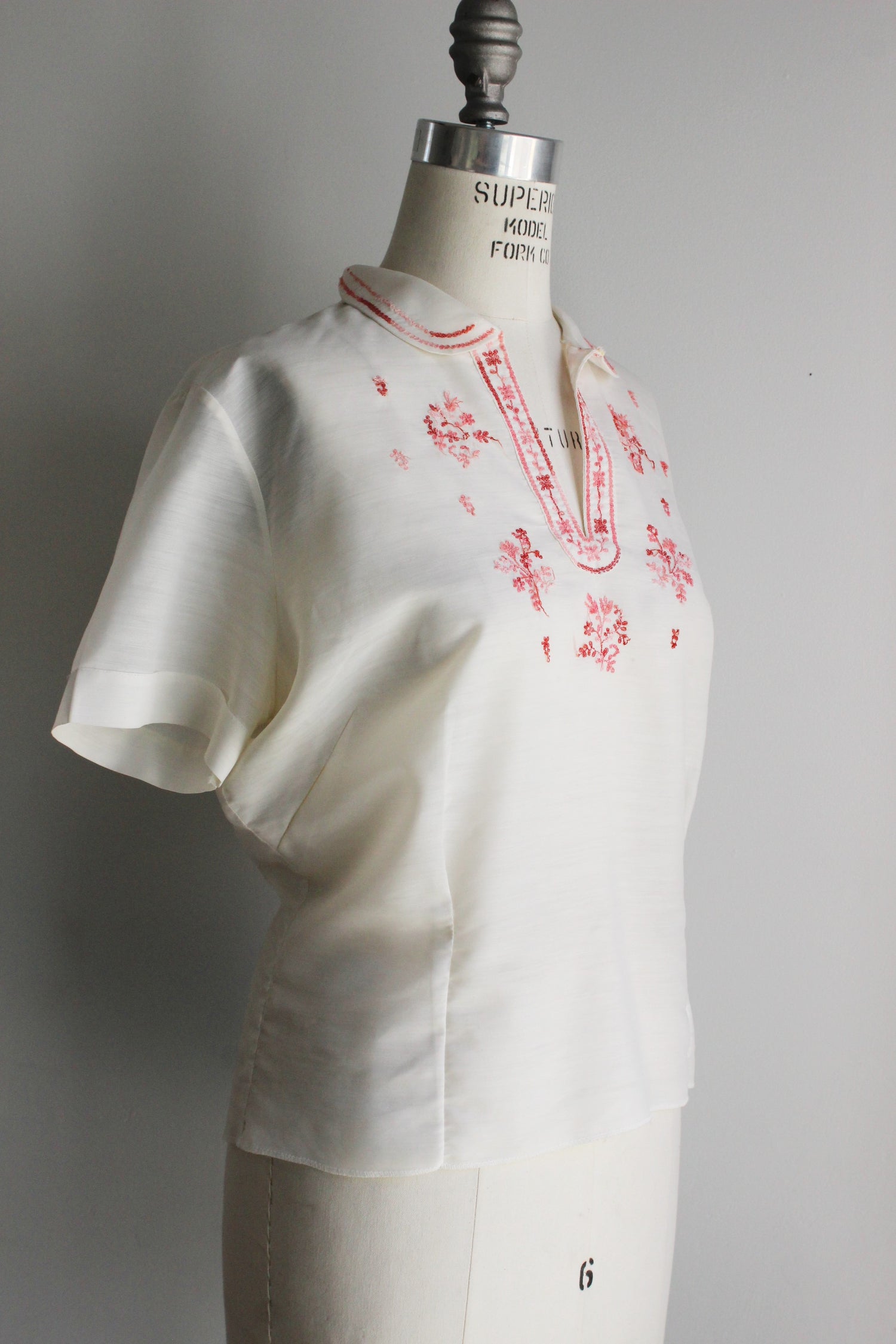 Vintage 1960s Embroidered Peasant Blouse
