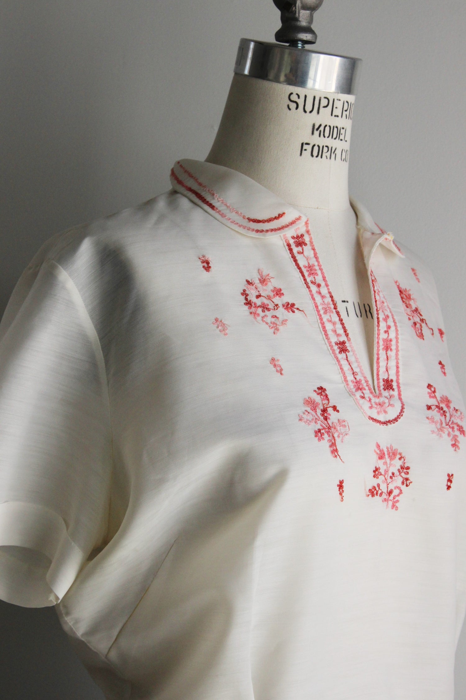 Vintage 1960s Embroidered Peasant Blouse