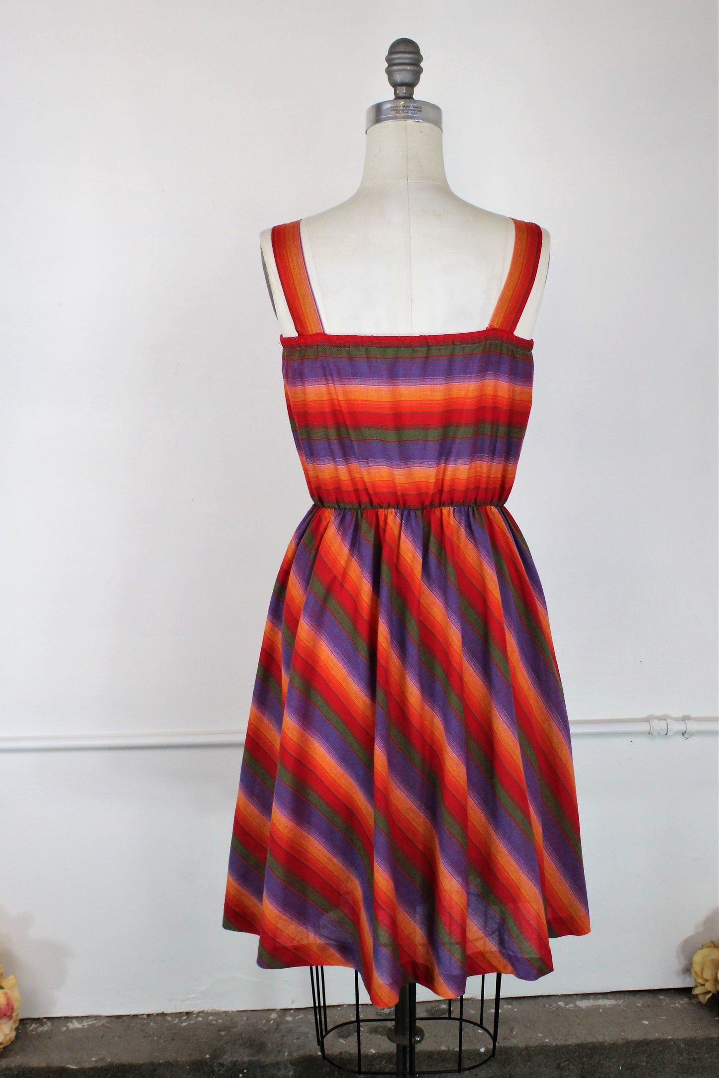 Vintage 1970s Striped Sun Dress / Toni Todd