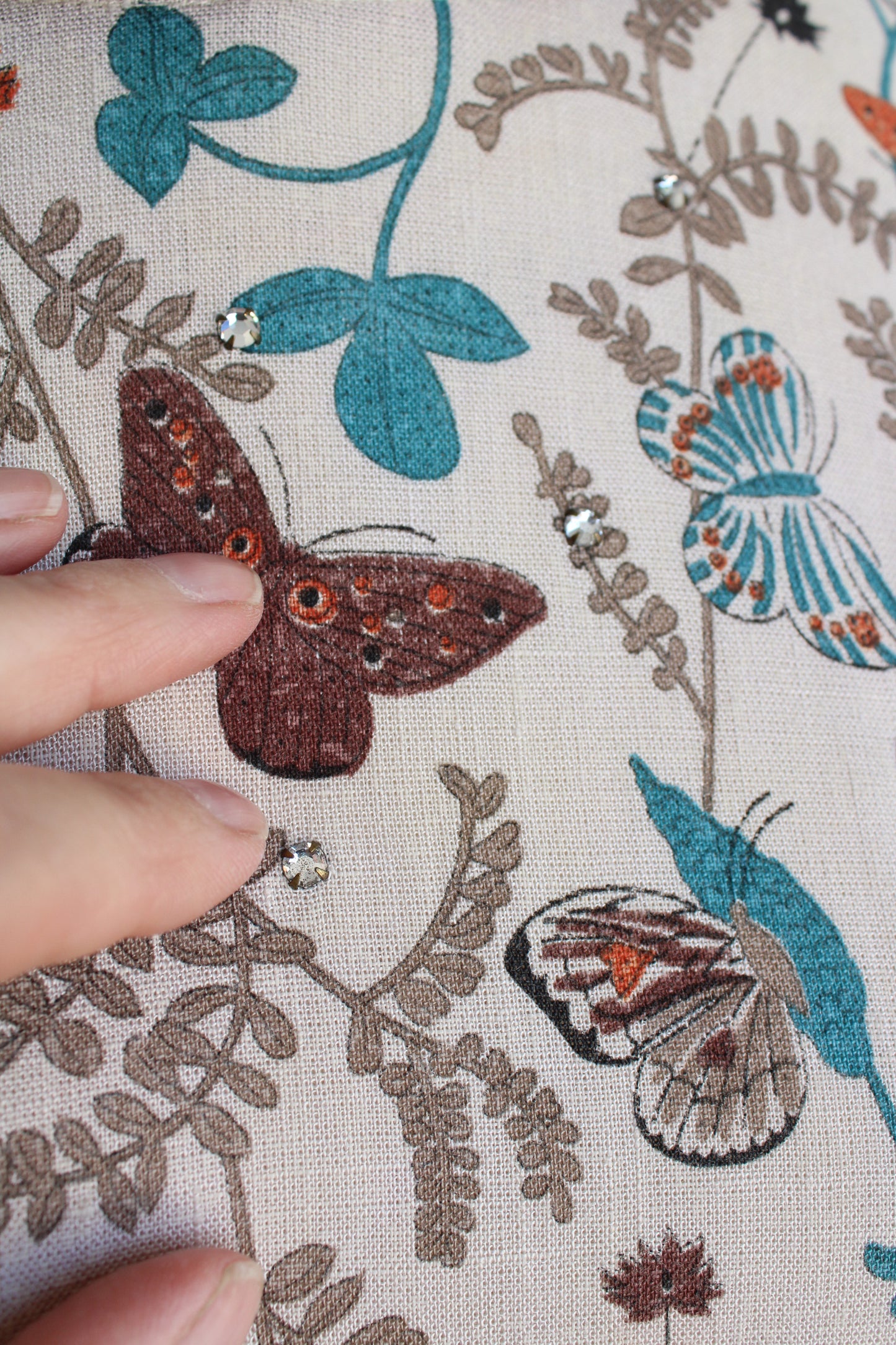 Vintage 1950s 1960s Butterfly Print Dress