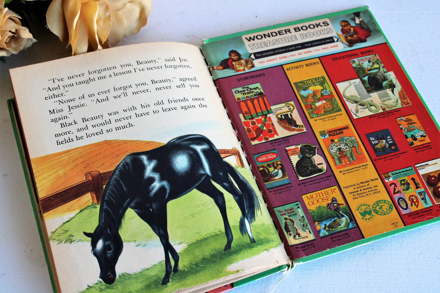 Vintage 1950s Black Beauty Book, Illustrated and Edited For Children