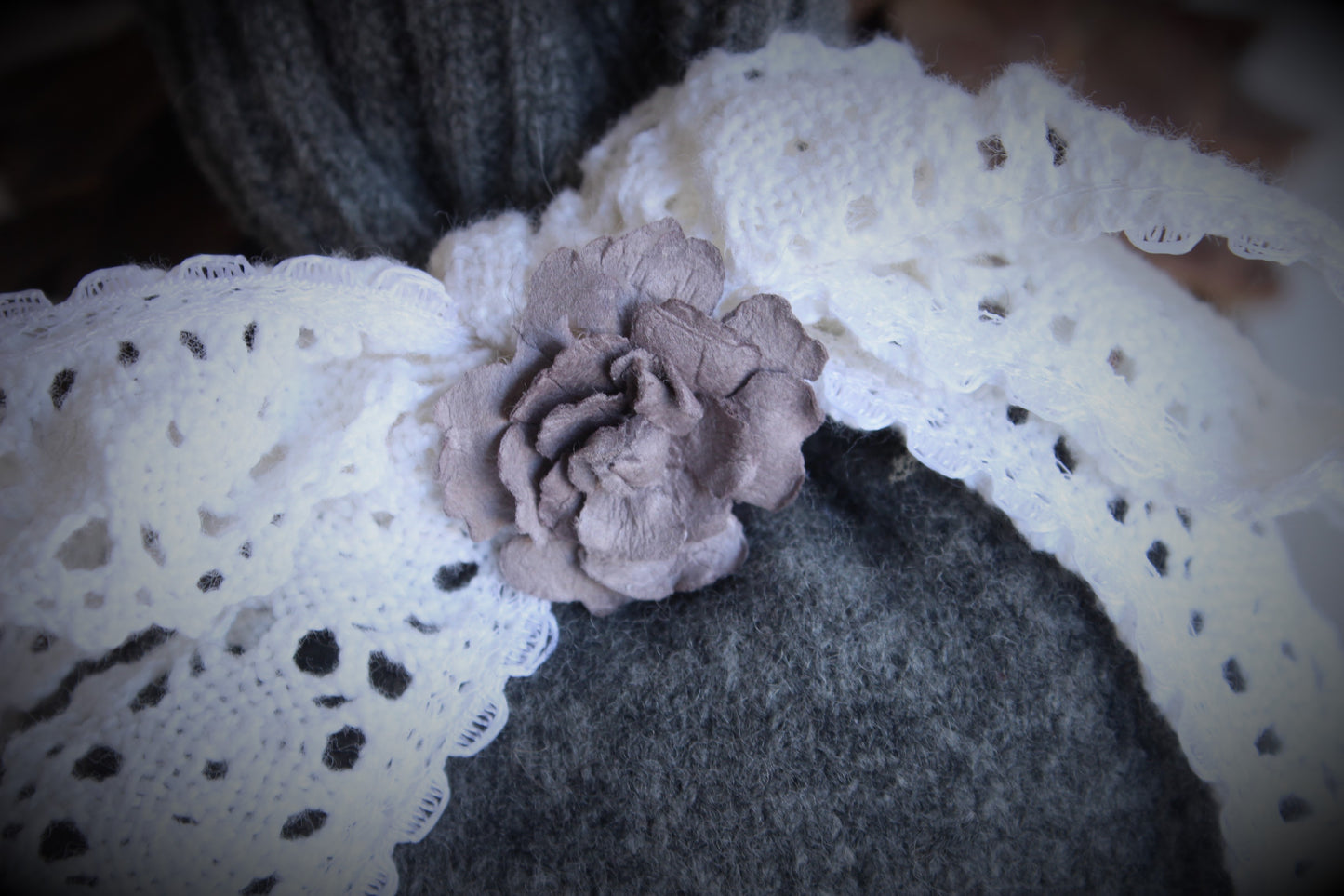Small Gray Knit Lavender Filled Drawer Sachet