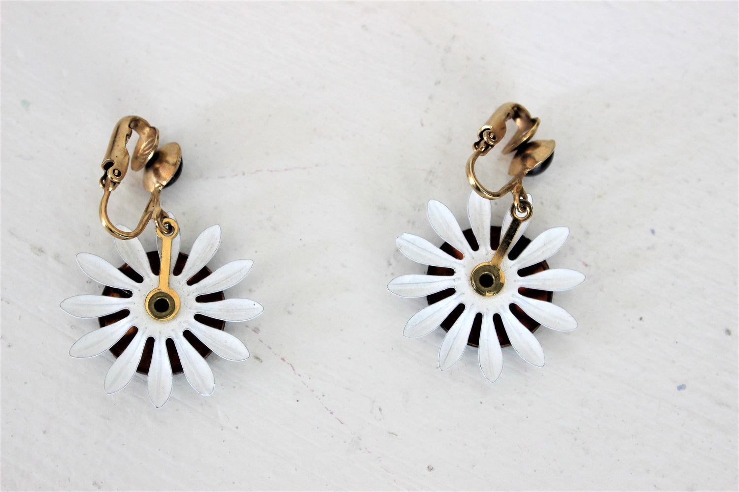 Vintage 1960s Sunflower Earrings