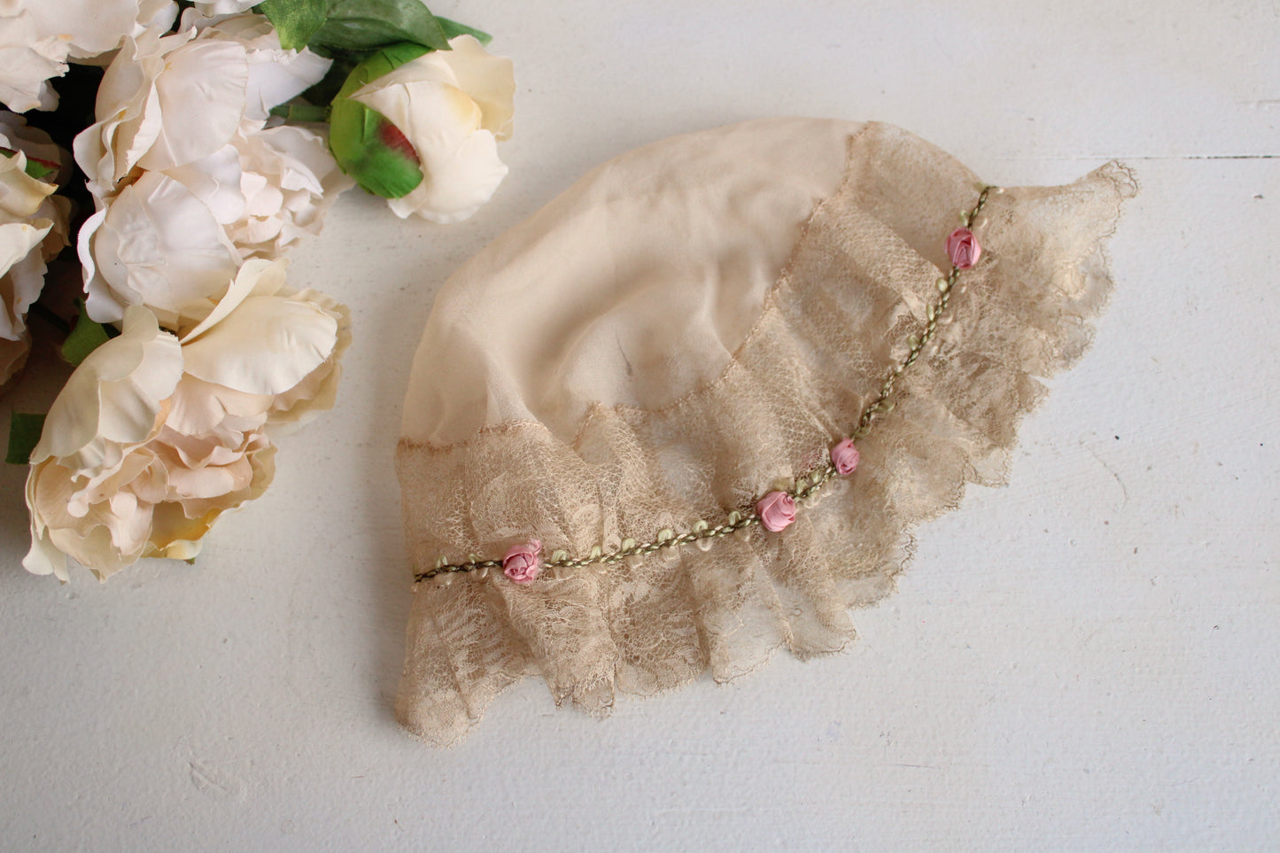 Antique Silk and Lace Sleep Cap