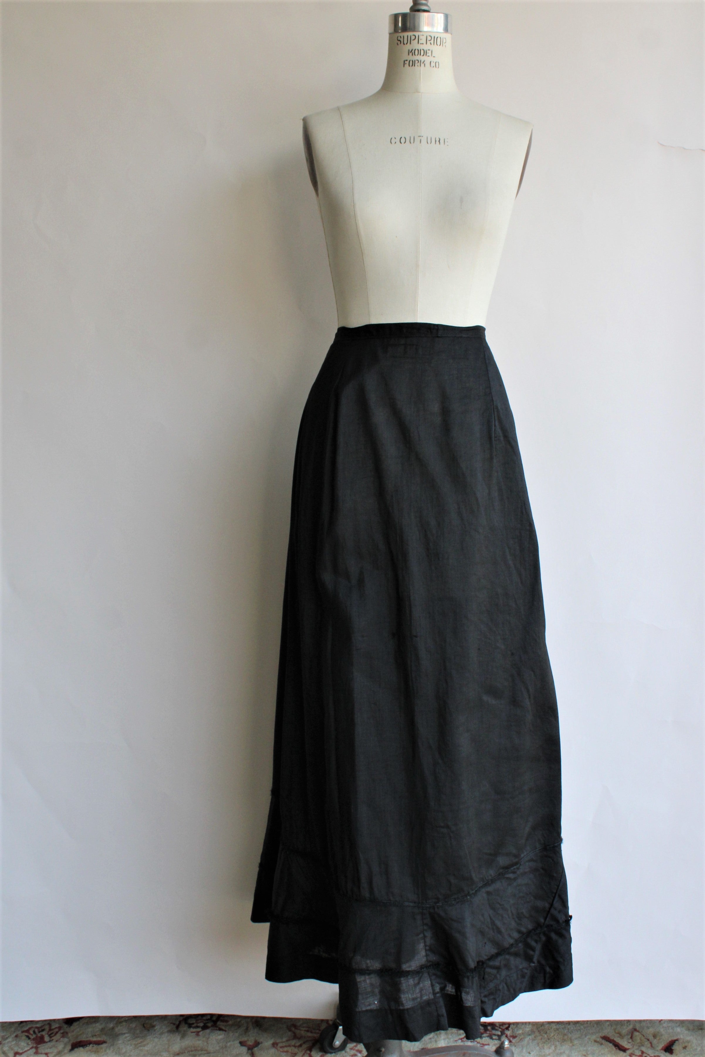 Antique Edwardian Black Mourning Skirt or Petticoat – Toadstool Farm ...