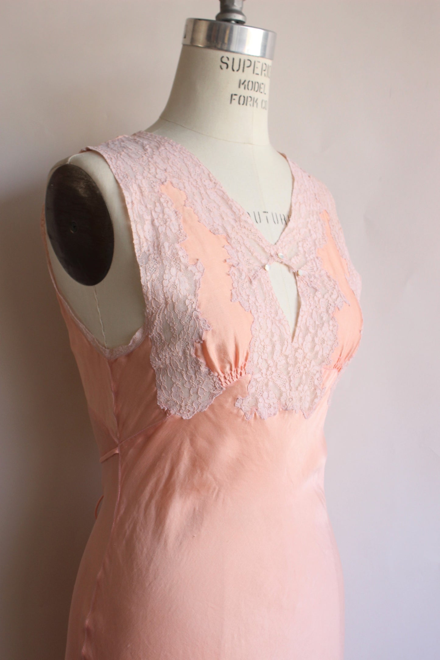 Vintage 1930s Blush Silk Nightgown by Arghin